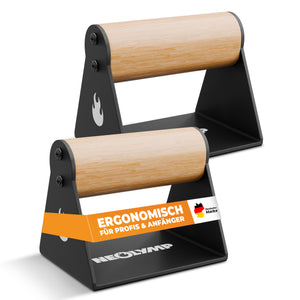 2er-Set Liegestützgriffe mit ergonomischem Holzgriff