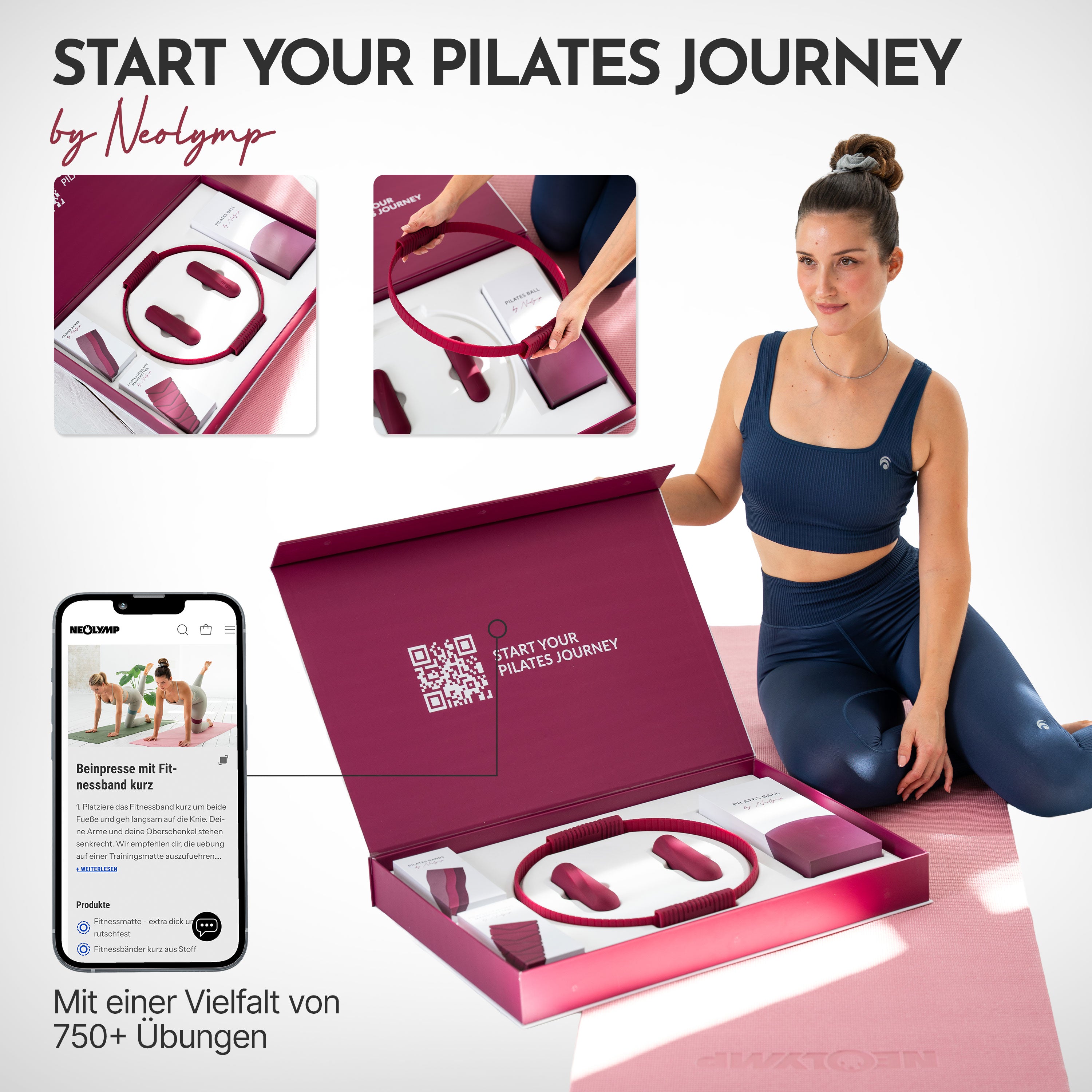 Premium Pilates Komplett-Set mit Geschenkbox (MP) - - Sportgerät von NEOLYMP | Fitnessequipment und Sportartikel