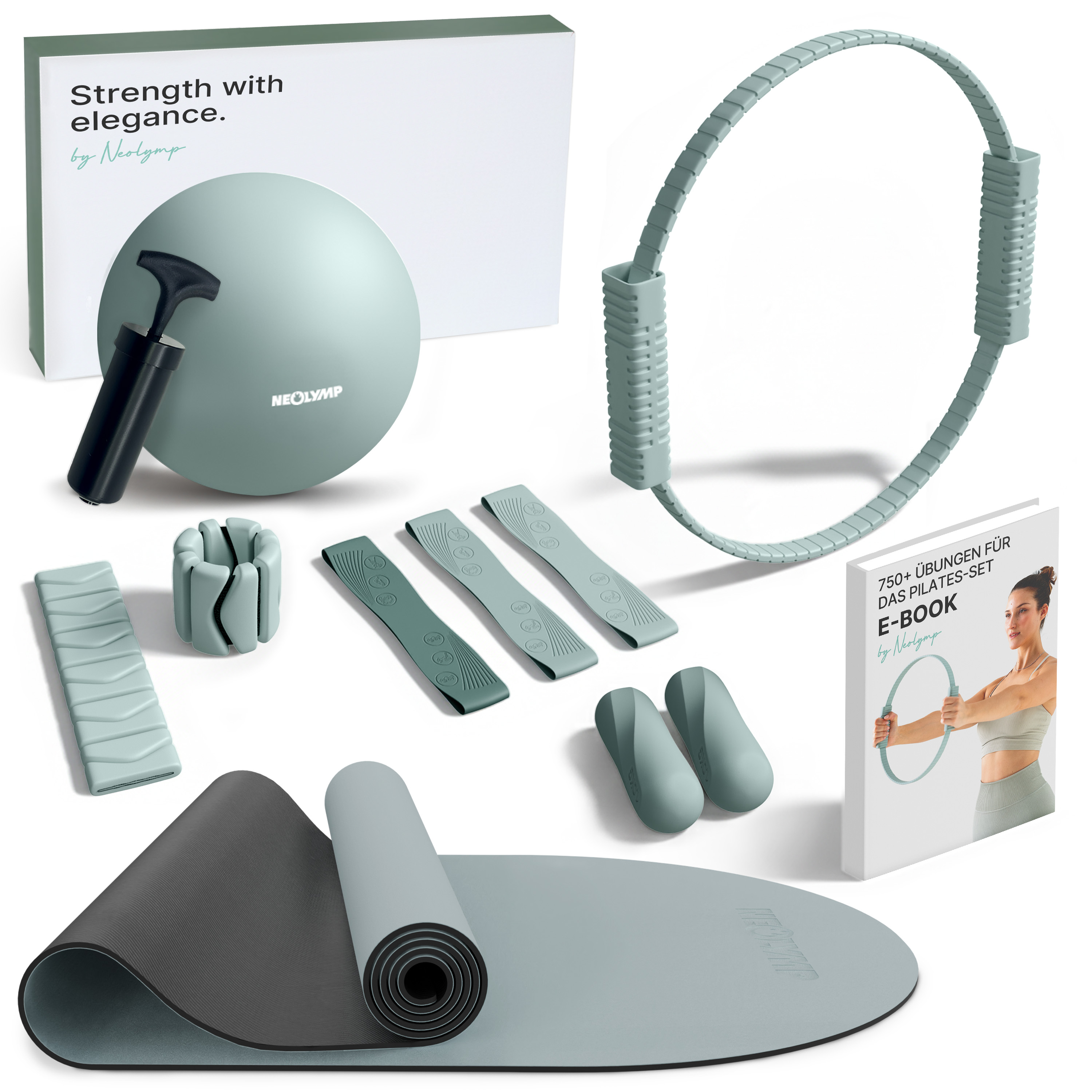 Premium Pilates Komplett-Set mit Geschenkbox (MP) - - Sportgerät von NEOLYMP | Fitnessequipment und Sportartikel