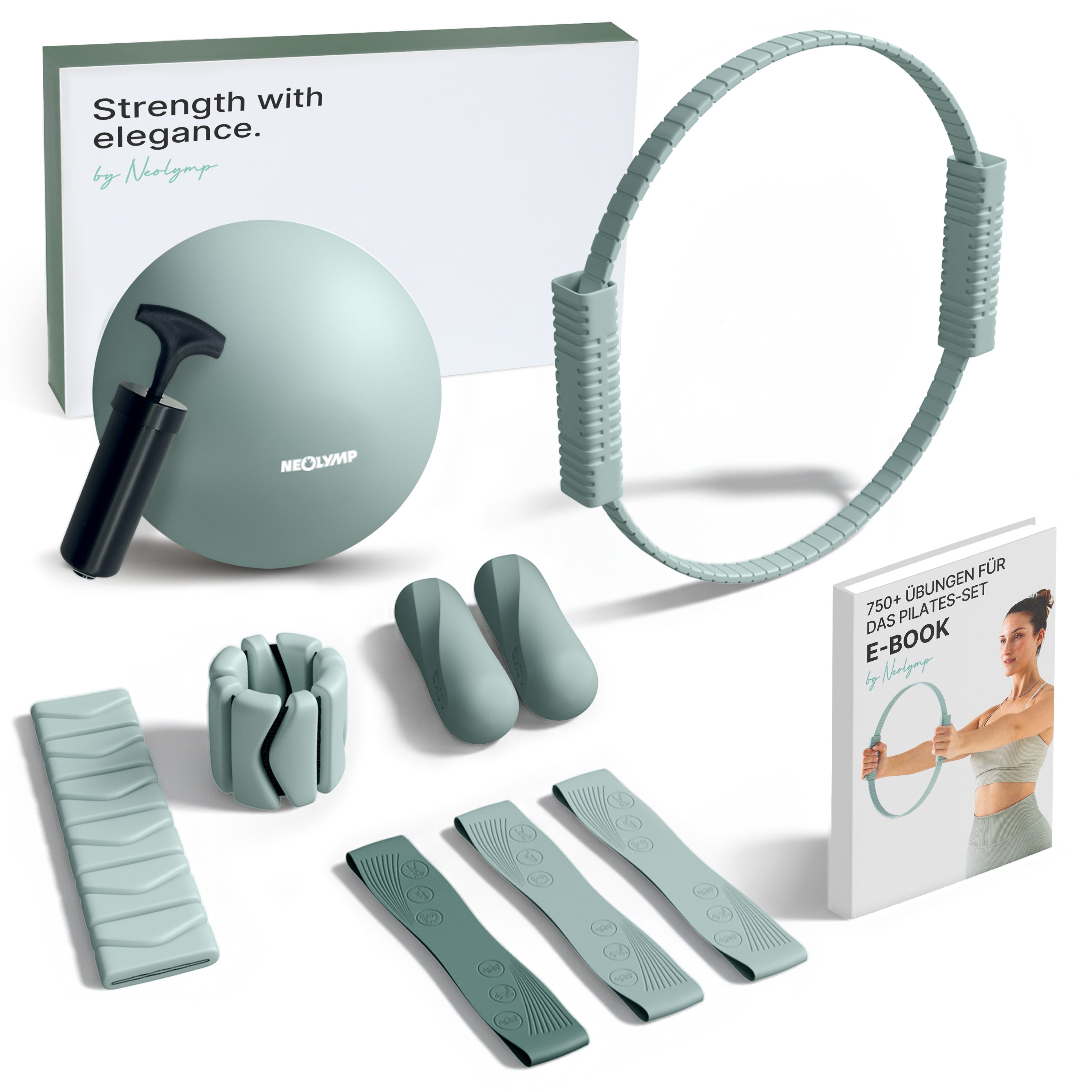 Premium Pilates Komplett-Set mit Geschenkbox (MP) - - Sportgerät von NEOLYMP | Fitnessequipment und Sportartikel