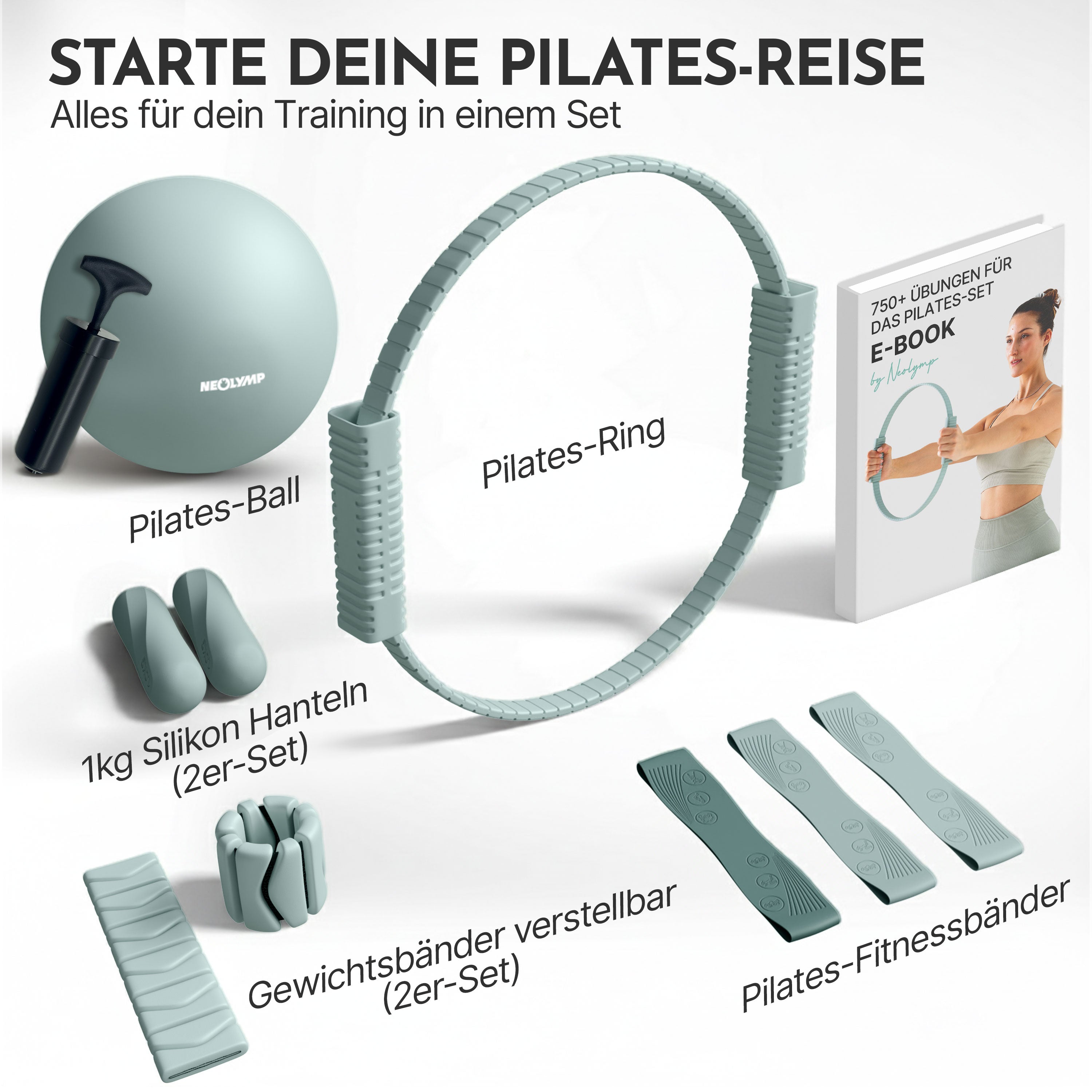 Premium Pilates Komplett-Set mit Geschenkbox (MP) - - Sportgerät von NEOLYMP | Fitnessequipment und Sportartikel