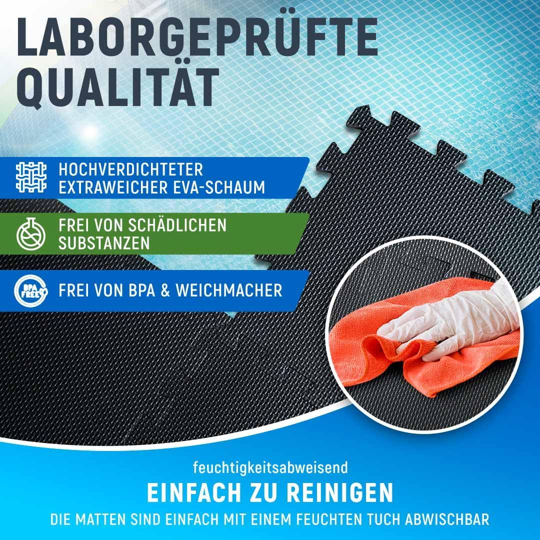 Bodenschutzmatte Pool Outdoor, zuschneidbar, für Whirlpool und Planschbecken (Schwarz) - Schwarz - Poolmatten von NEOLYMP | Fitnessequipment und Sportartikel
