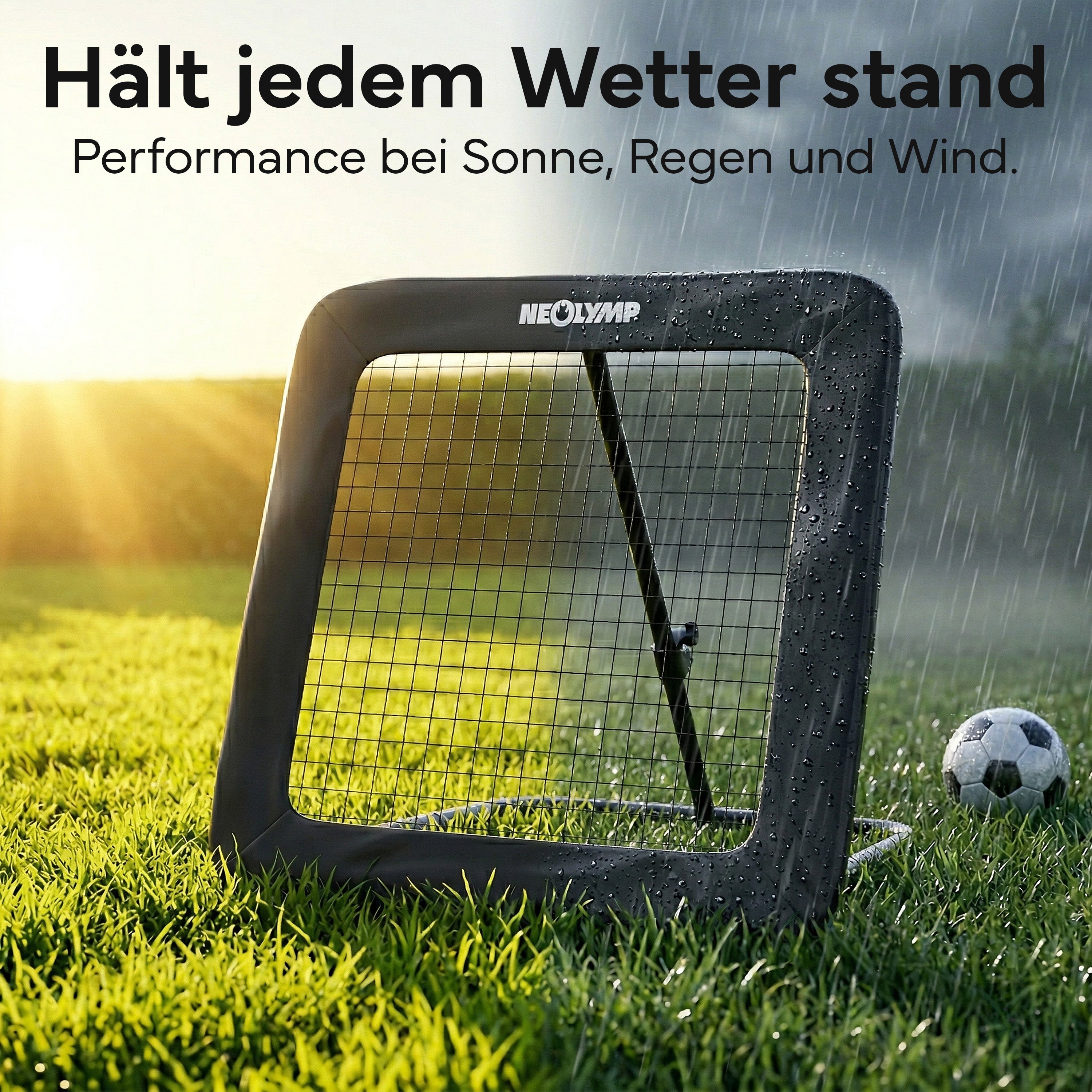 Fußball Rebounder Fußball in schwarz - Indoor & Outdoor Rückprallwand - 100 cm - Fußball-Equipment von NEOLYMP | Fitnessequipment und Sportartikel