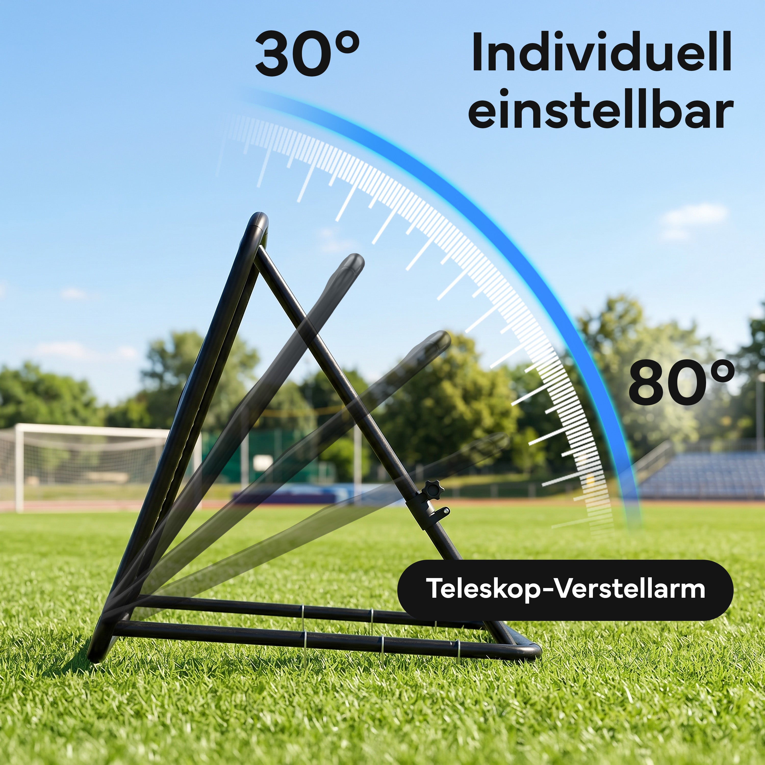 Fußball Rebounder Fußball in schwarz - Indoor & Outdoor Rückprallwand - 100 cm - Fußball-Equipment von NEOLYMP | Fitnessequipment und Sportartikel