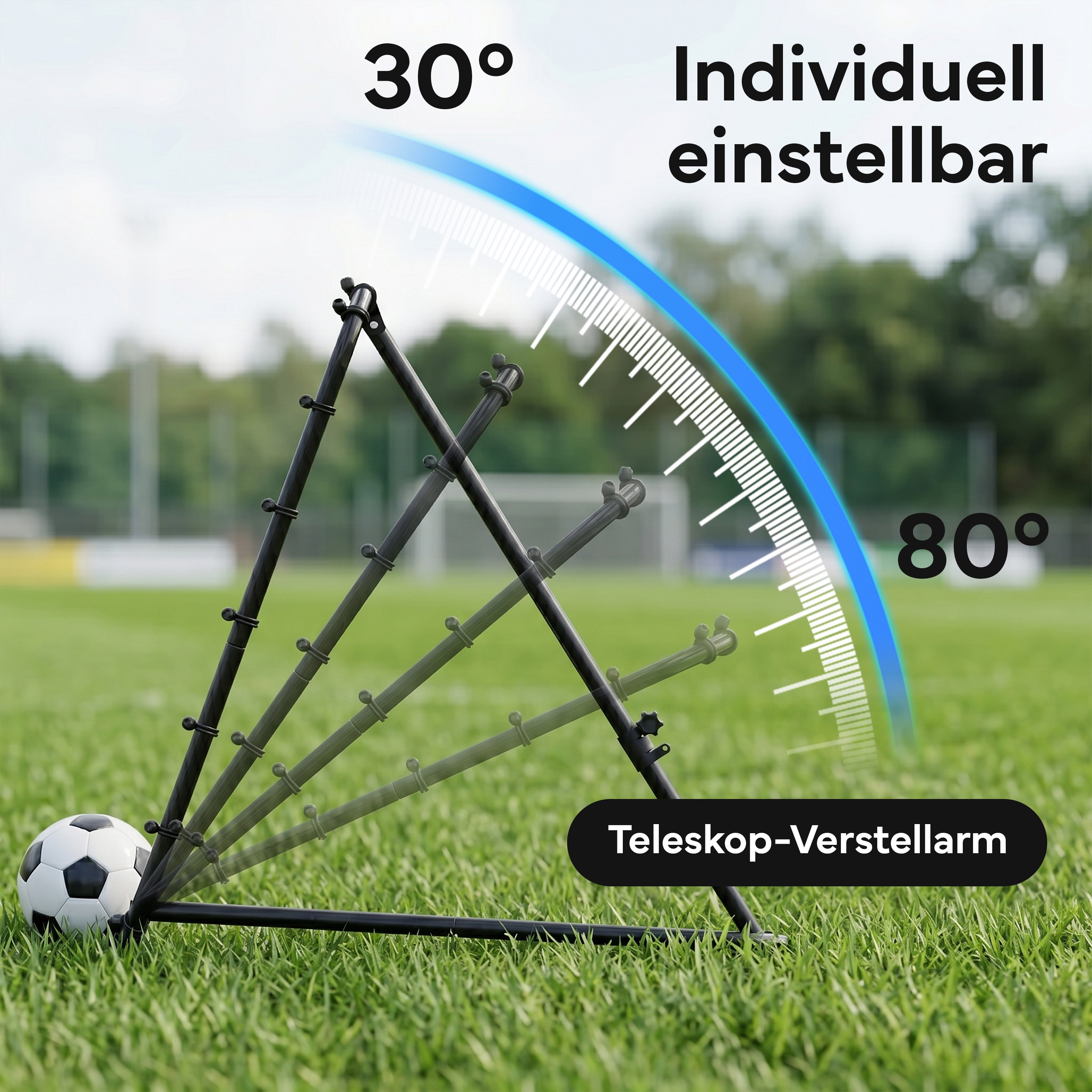 Fußball Rebounder Fußball in schwarz - Indoor & Outdoor Rückprallwand - 125 cm - Fußball-Equipment von NEOLYMP | Fitnessequipment und Sportartikel
