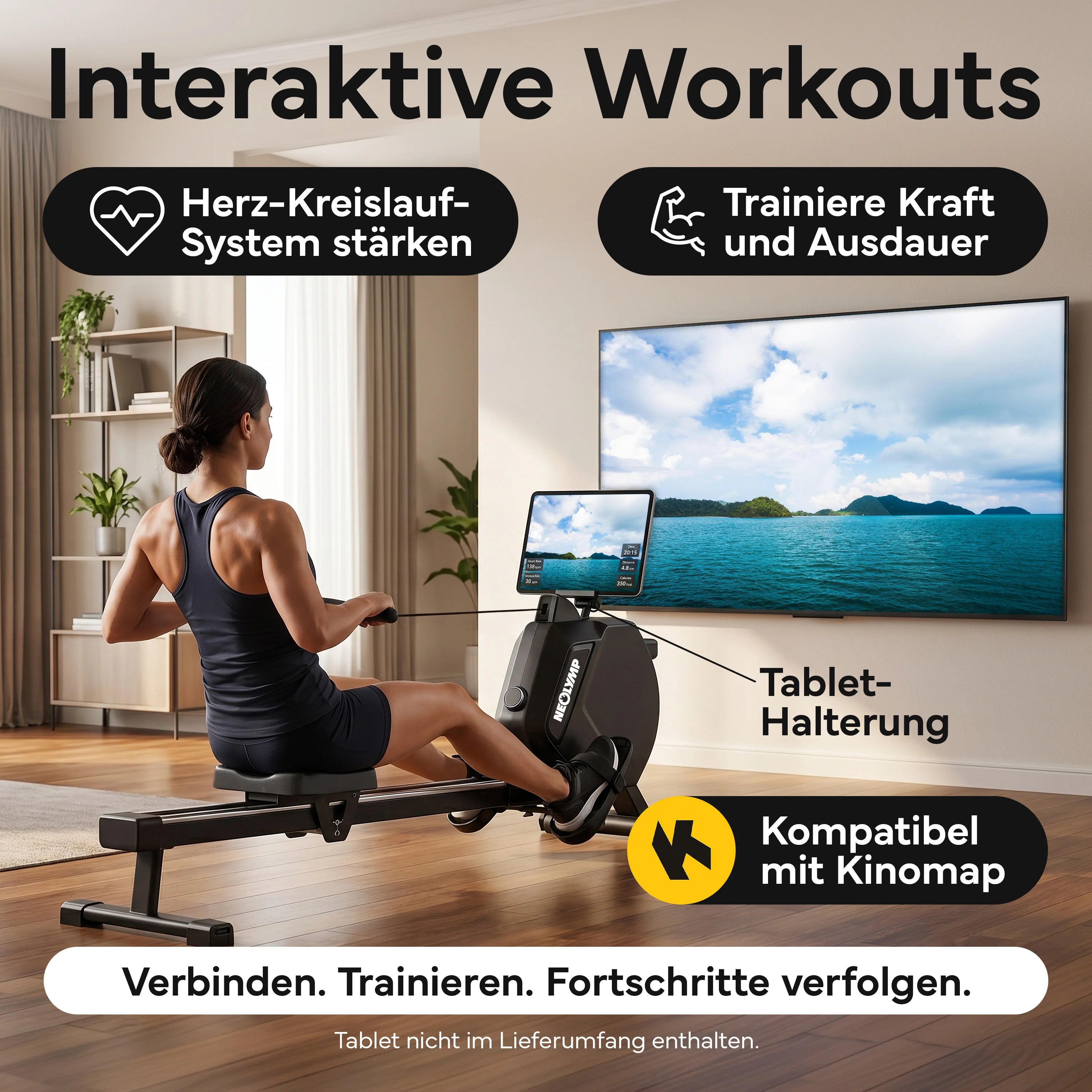 Rudergerät – Rudermaschine mit 32 Widerstandsstufen - - Sportgerät von NEOLYMP | Fitnessequipment und Sportartikel