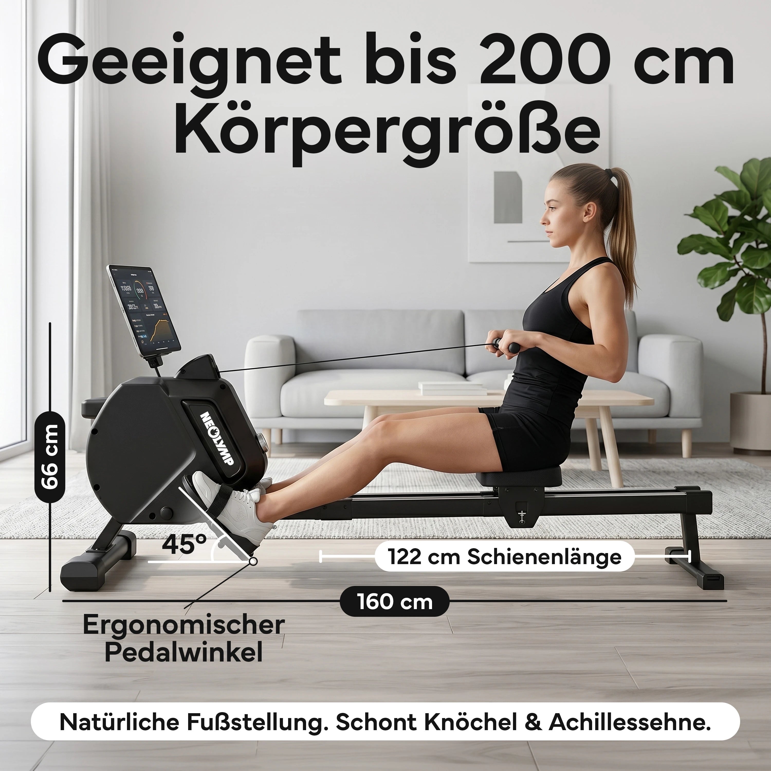Rudergerät – Rudermaschine mit 32 Widerstandsstufen - - Sportgerät von NEOLYMP | Fitnessequipment und Sportartikel