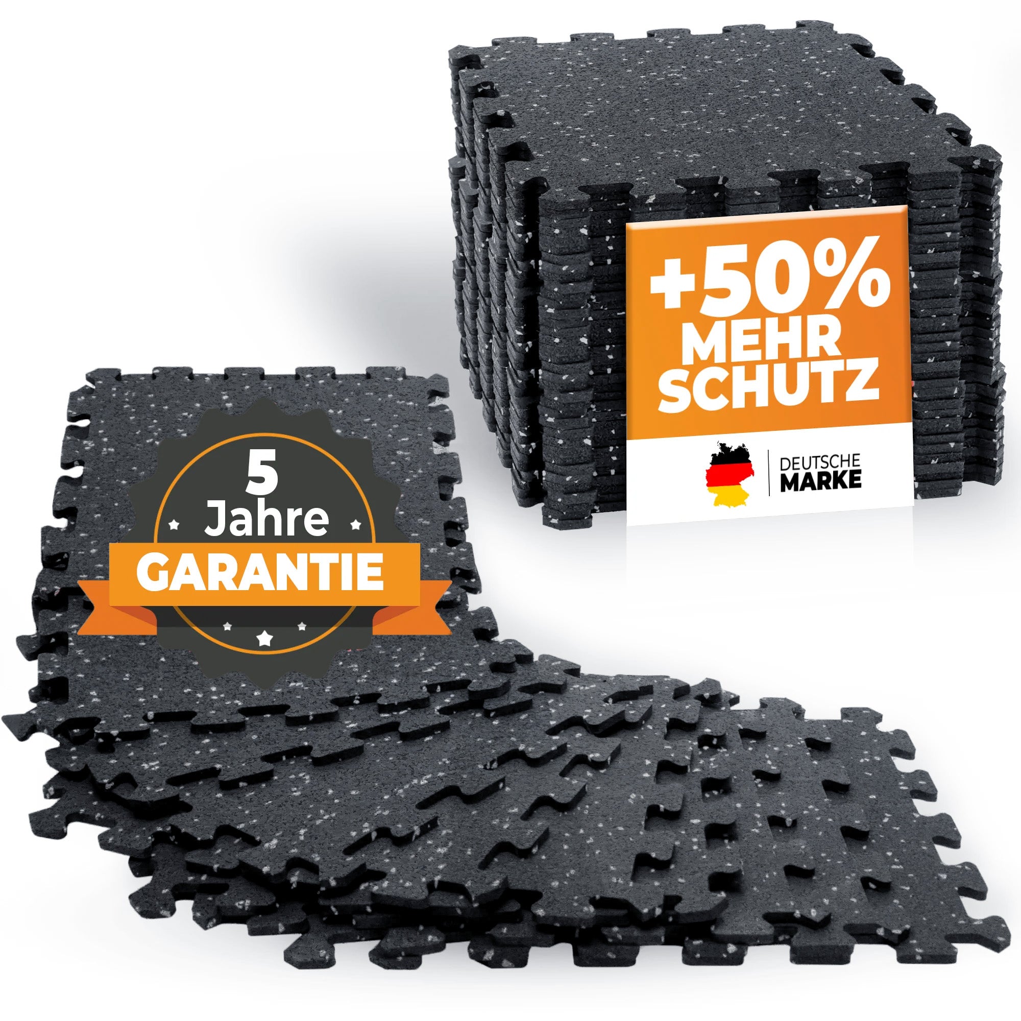 Premium Bodenschutzmatte aus extra dichtem Kautschuk (schwarz-grau) - - Sportmatte von NEOLYMP | Fitnessequipment und Sportartikel