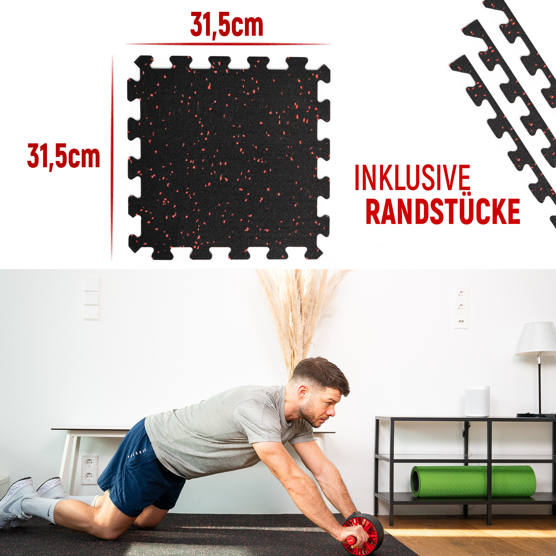 8 Kautschuk Bodenschutzmatten (B-Ware) - - Outlet von NEOLYMP | Fitnessequipment und Sportartikel