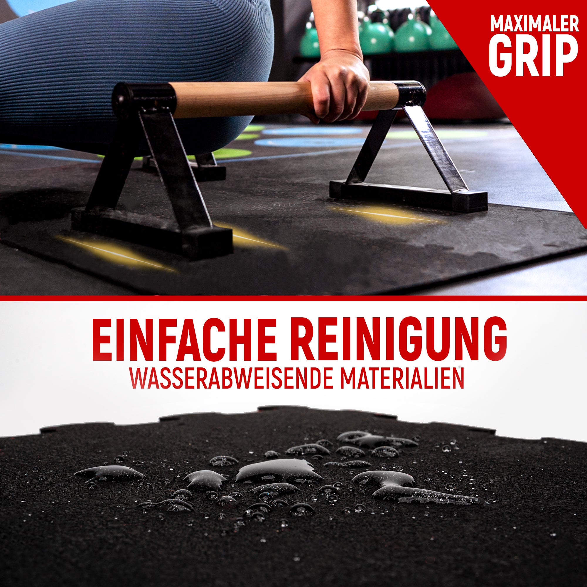 Premium Bodenschutzmatte aus extra dichtem Kautschuk (schwarz) - - Bodenschutz von NEOLYMP | Fitnessequipment und Sportartikel