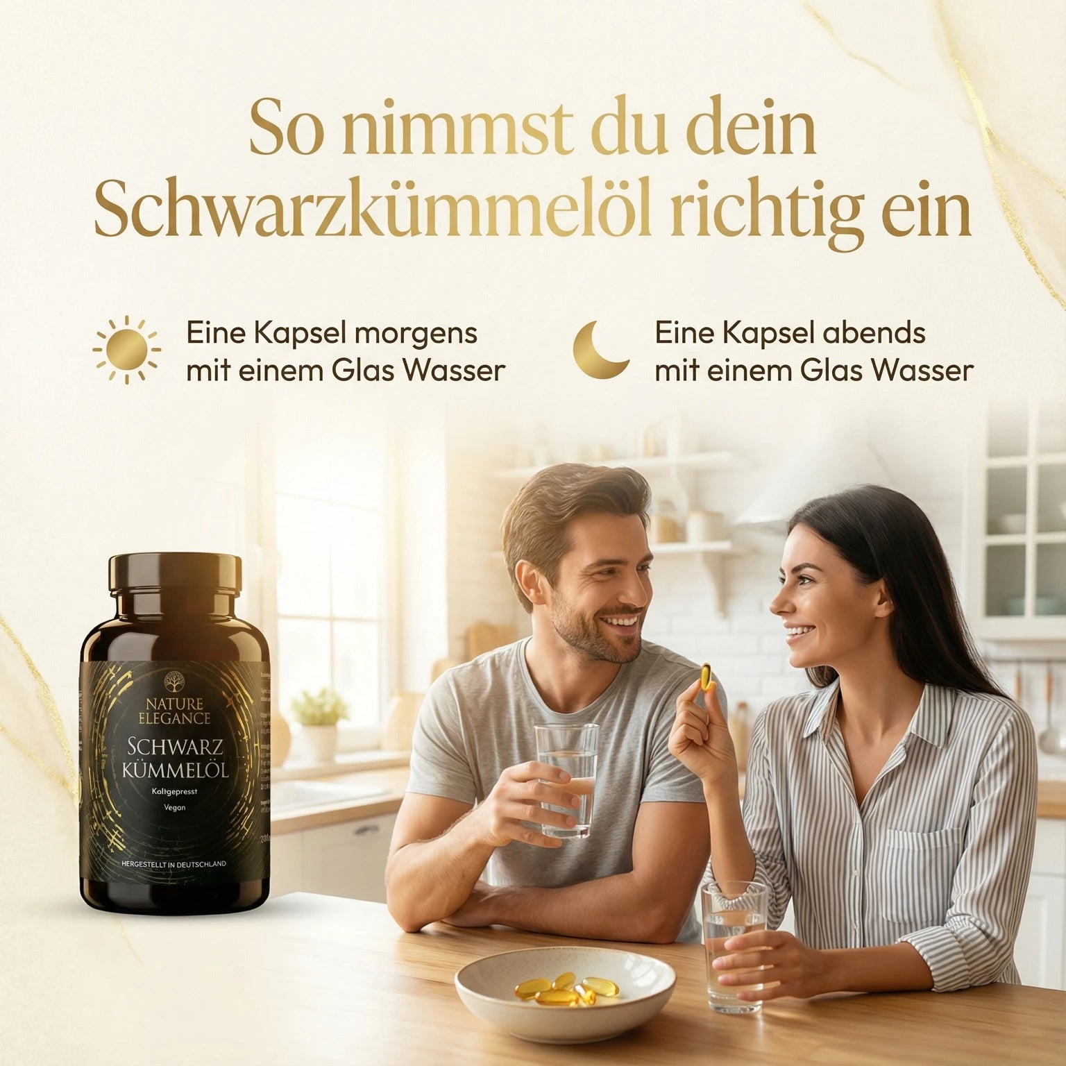 Nature Elegance - Schwarzkümmelöl 240 vegane Kapseln - Original Nigella Sativa (2er Pack) - - Nahrungsergänzungsmittel von NEOLYMP | Fitnessequipment und Sportartikel