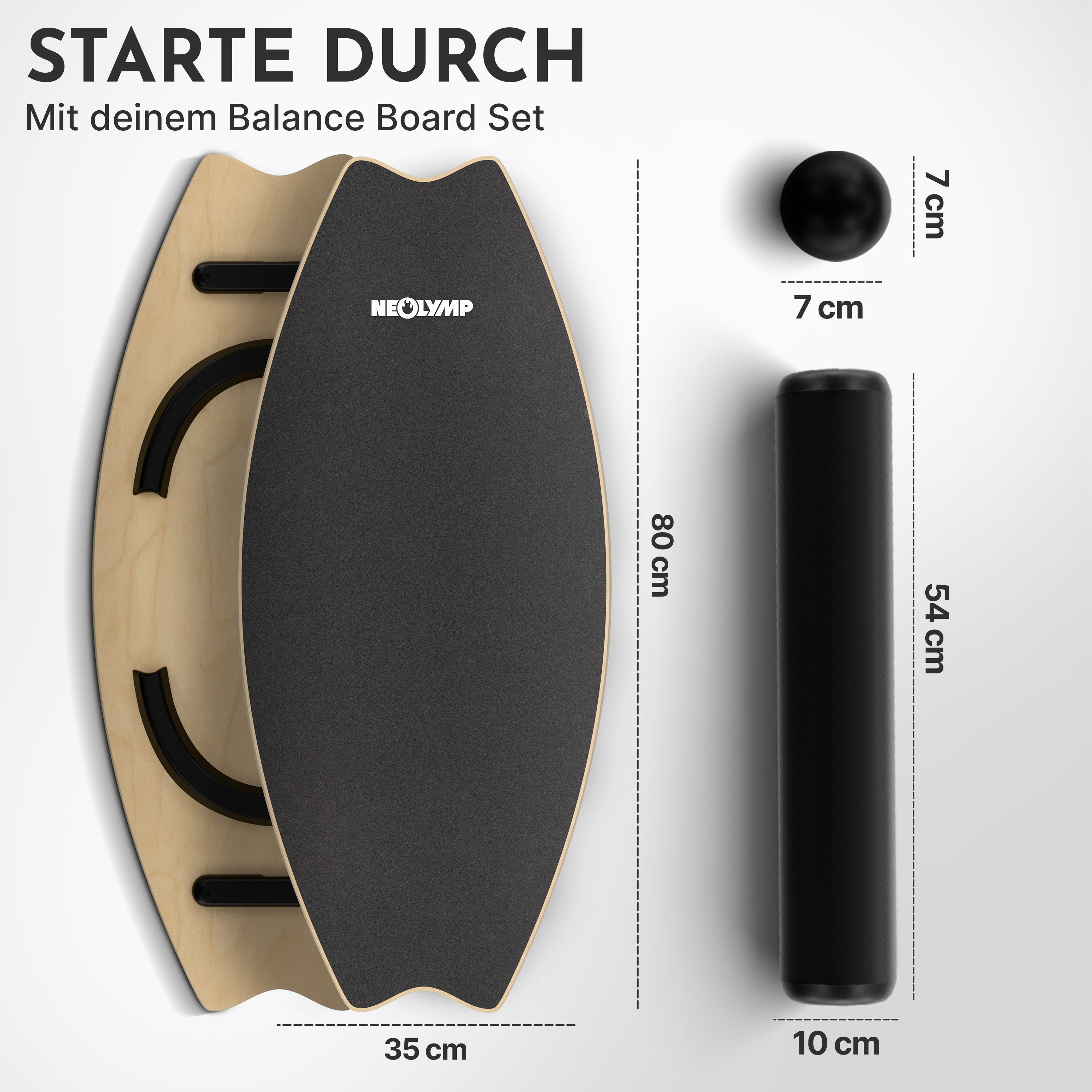 9-in-1 Balance Board aus Birkenholz - - Balancetrainer von NEOLYMP | Fitnessequipment und Sportartikel