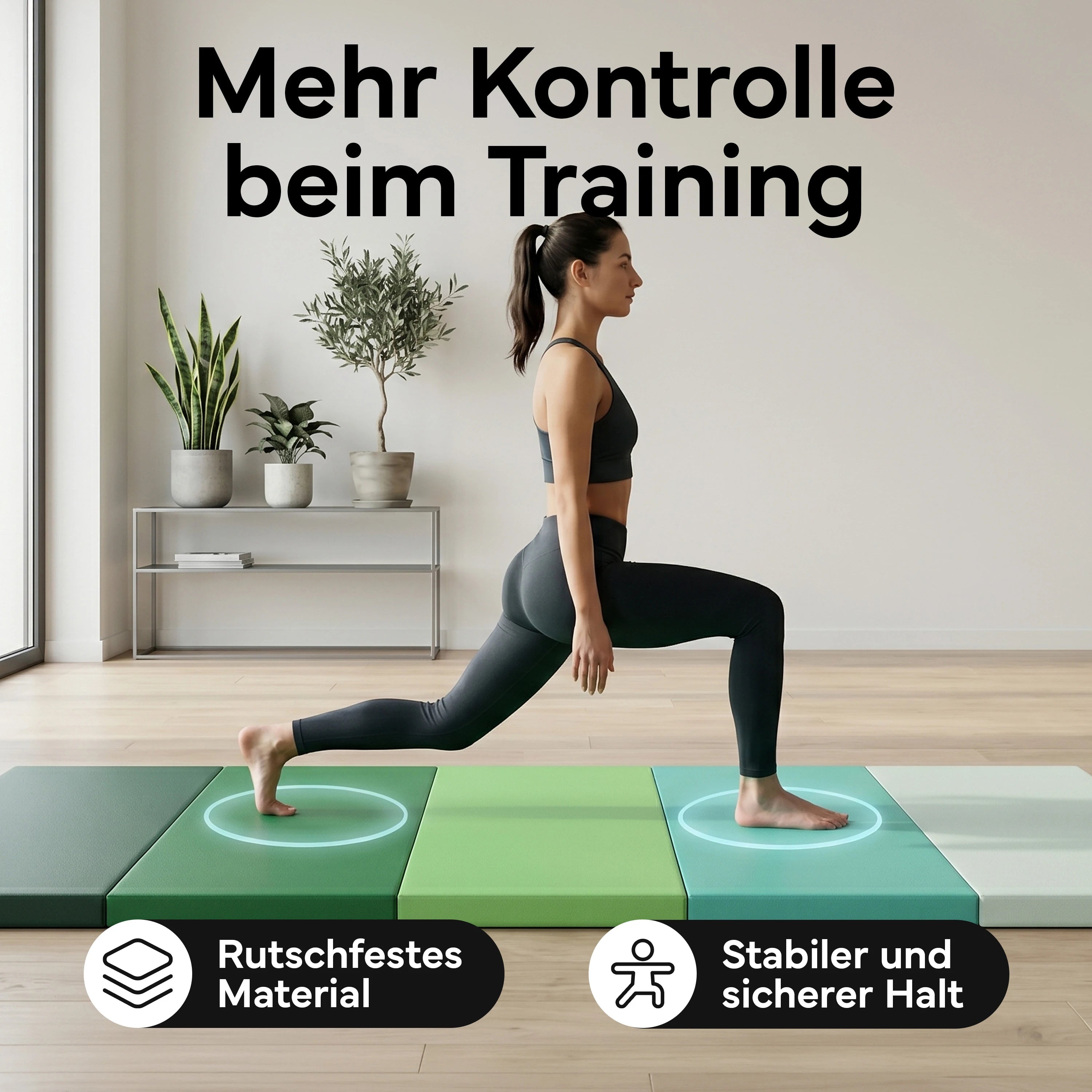 Turnmatte - faltbar mit Tragefunktion – Schwarz / M (190x80x5 cm) | B-Ware - - Outlet von NEOLYMP | Fitnessequipment und Sportartikel