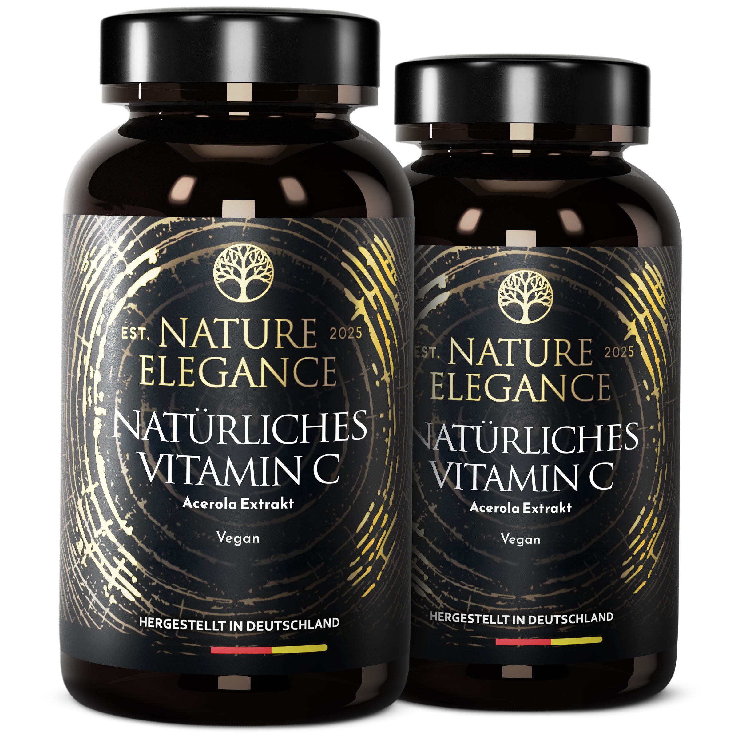 Nature Elegance - Vitamin C - aus Acerola-Superfrucht, vegane Kapseln (2er Pack (360 Stück)) - 2er Pack (360 Stück) - Nahrungsergänzungsmittel von NEOLYMP | Fitnessequipment und Sportartikel