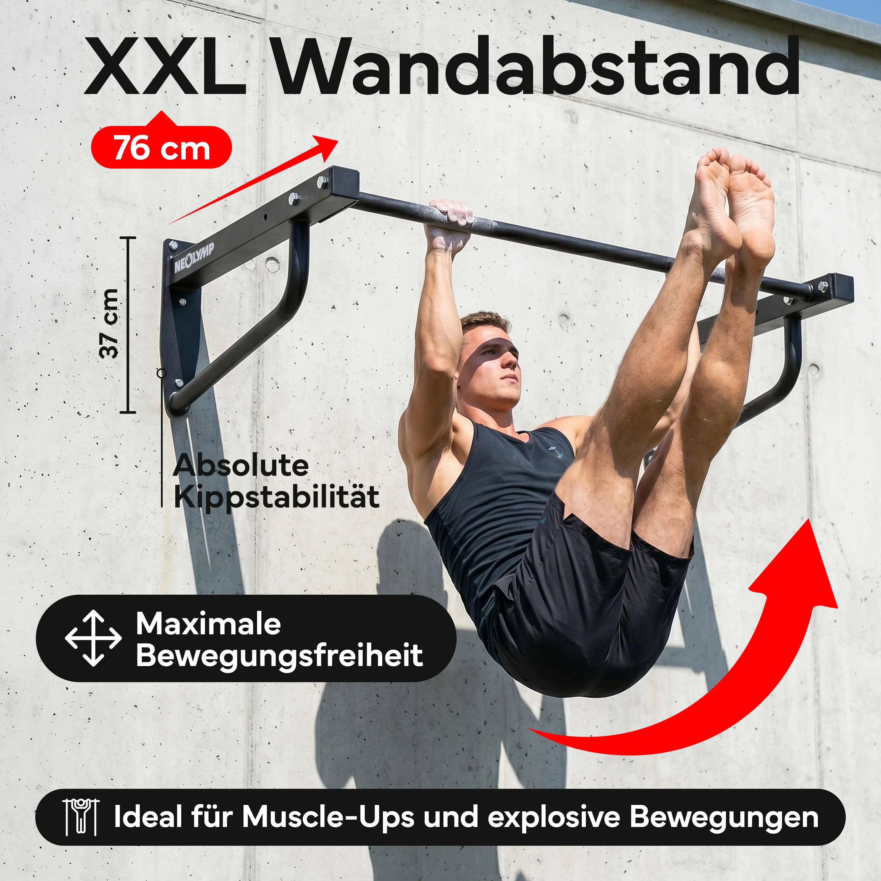 Klimmzugstange Wandmontage - 2-in-1 Klimmzugstation | B-Ware - - Outlet von NEOLYMP | Fitnessequipment und Sportartikel