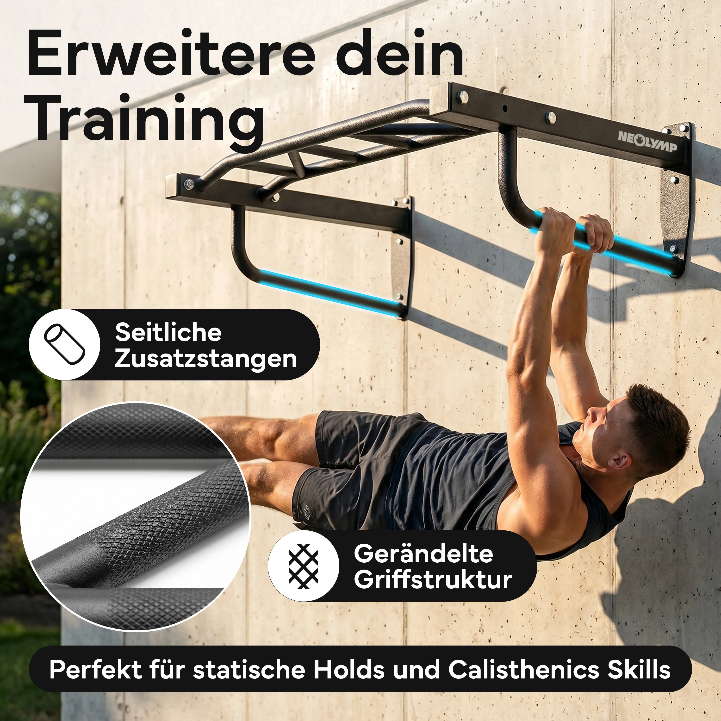 Klimmzugstange Wandmontage - 2-in-1 Klimmzugstation | B-Ware - - Outlet von NEOLYMP | Fitnessequipment und Sportartikel