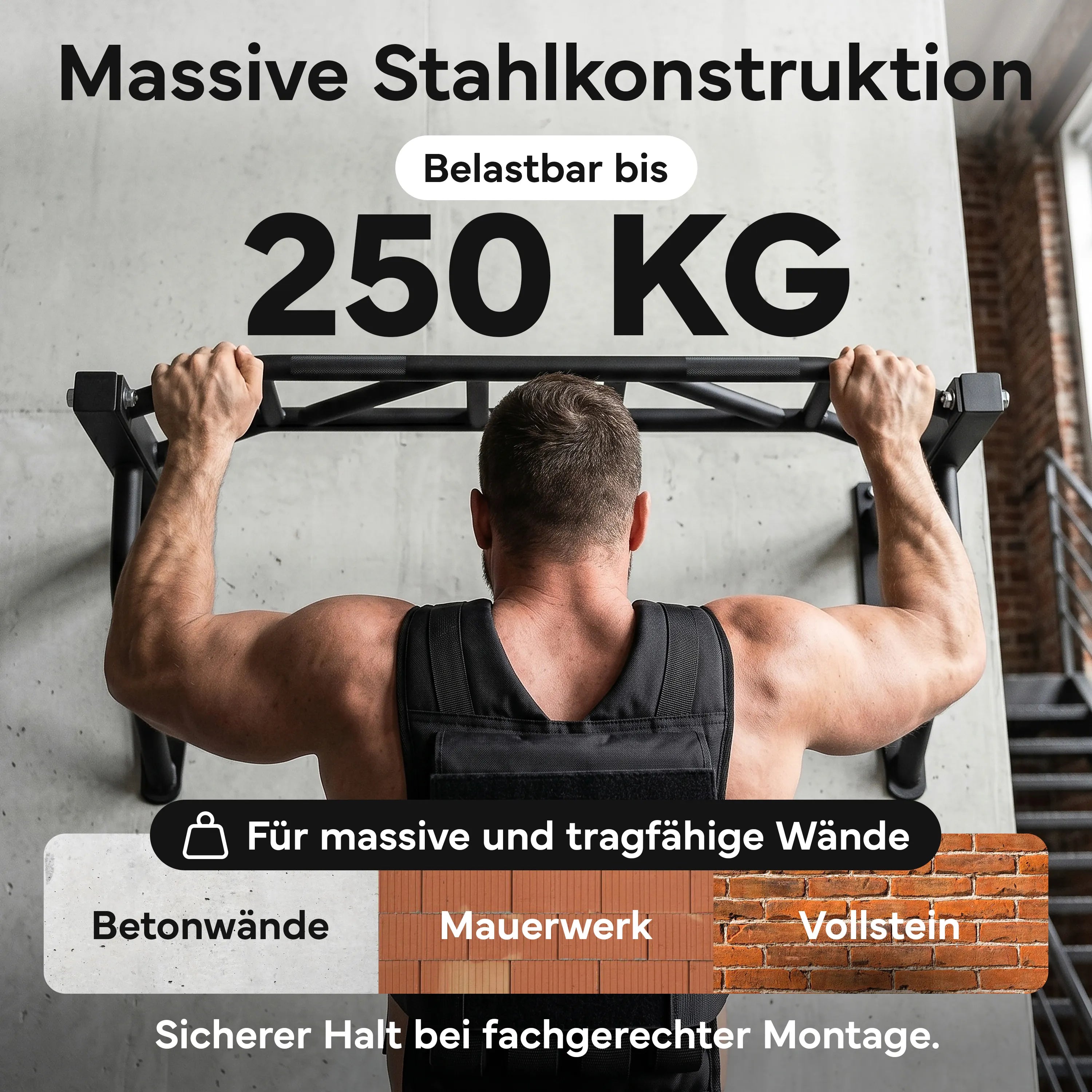 Klimmzugstange Wandmontage - 2-in-1 Klimmzugstation | B-Ware - - Outlet von NEOLYMP | Fitnessequipment und Sportartikel
