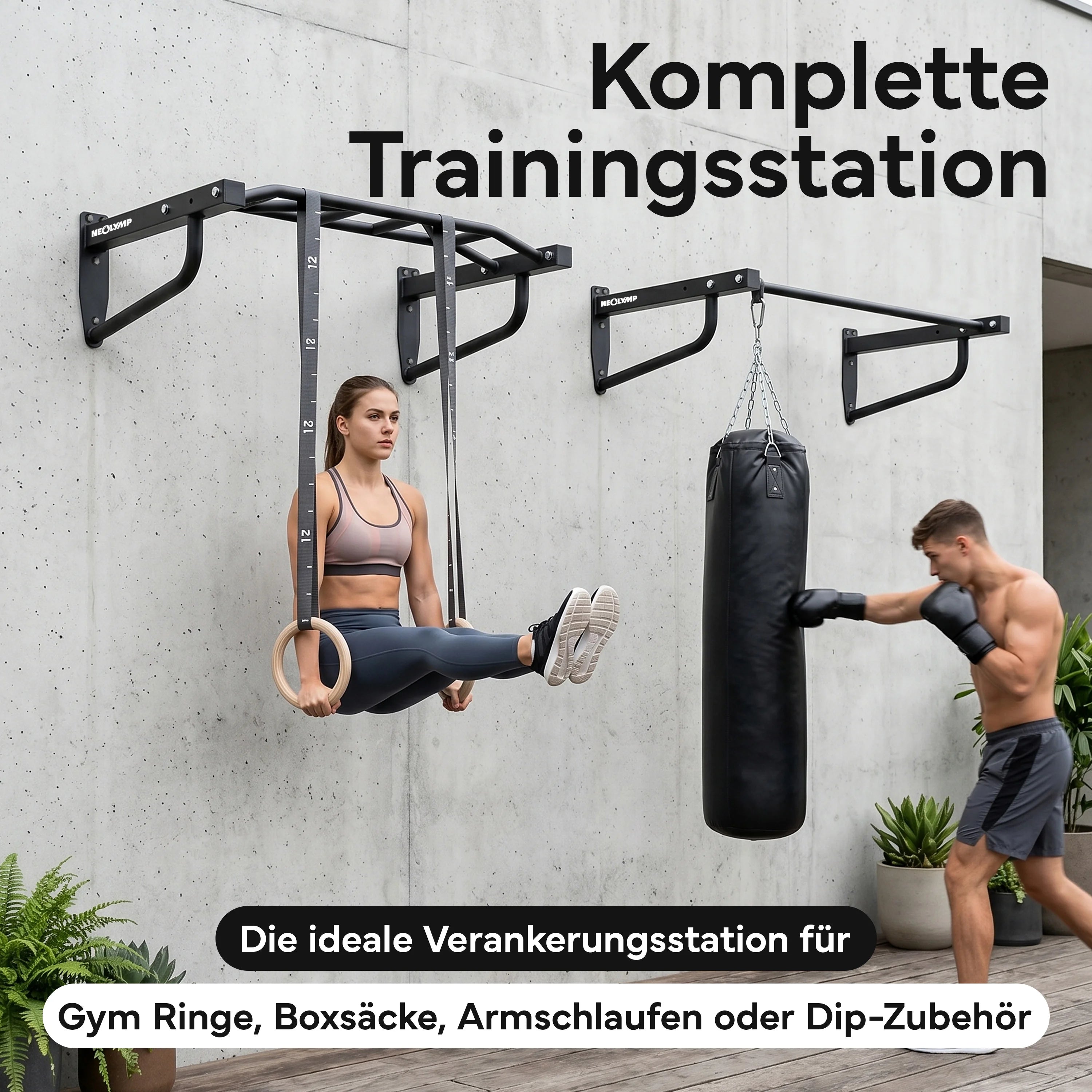 Klimmzugstange Wandmontage - 2-in-1 Klimmzugstation | B-Ware - - Outlet von NEOLYMP | Fitnessequipment und Sportartikel