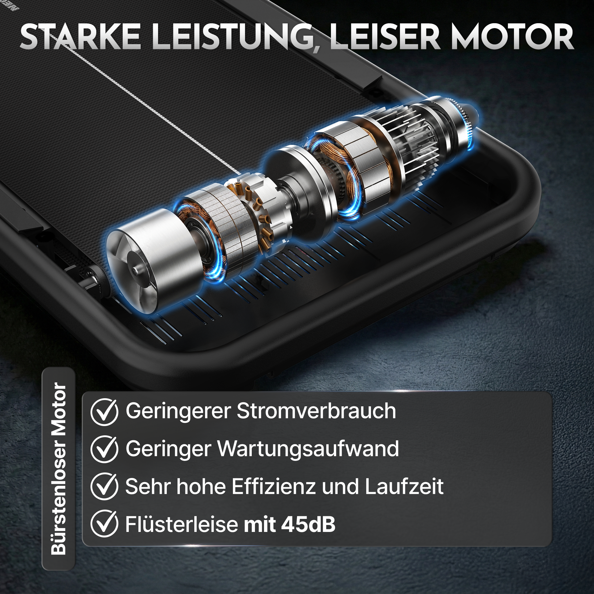 Premium Walking Pad bis 150 kg- mit bürstenlosem Motor, extra leise - - Sportgerät von NEOLYMP | Fitnessequipment und Sportartikel