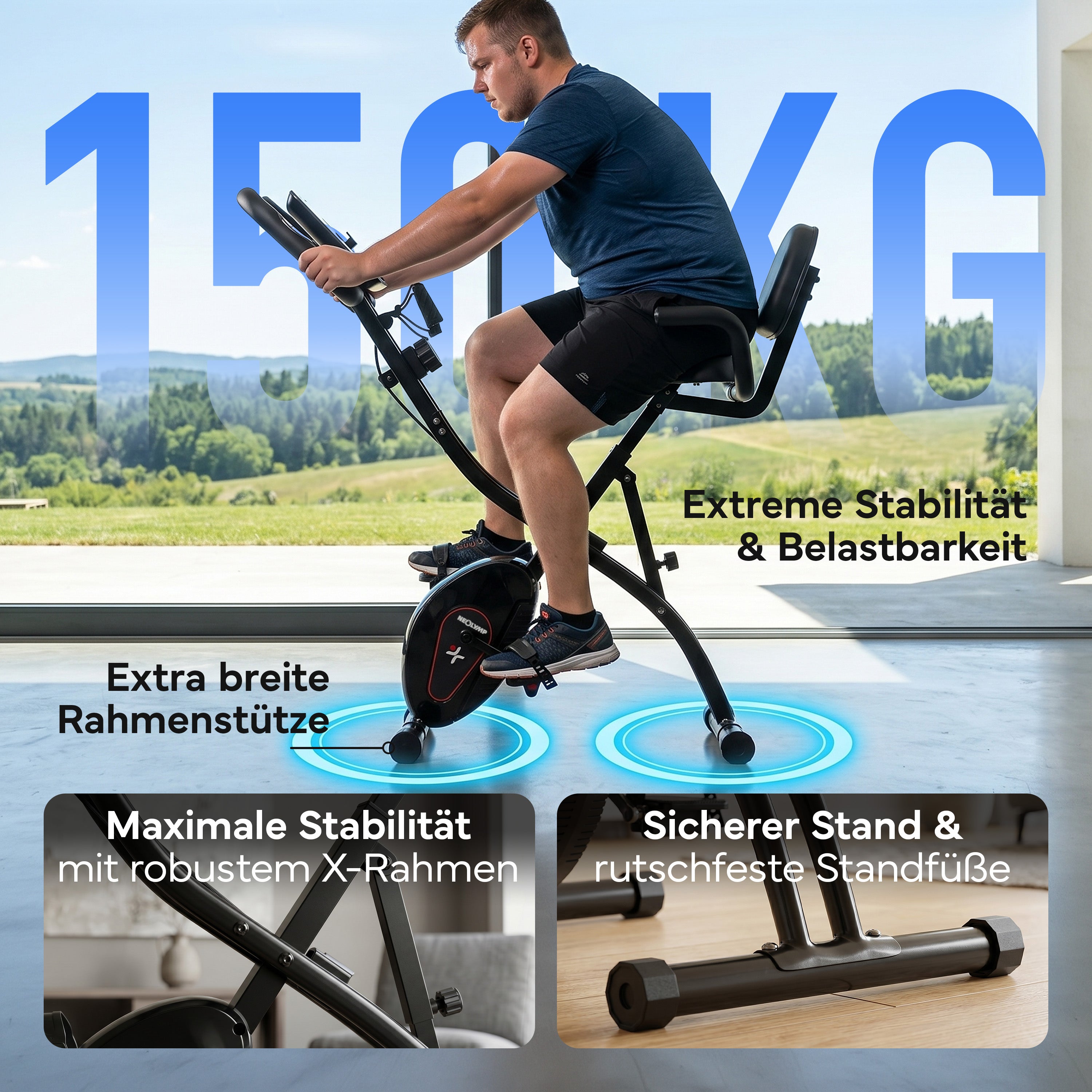Fitnessbike X-Bike, Heimtrainer mit 8 Widerstandsstufen - - Sportgerät von NEOLYMP | Fitnessequipment und Sportartikel