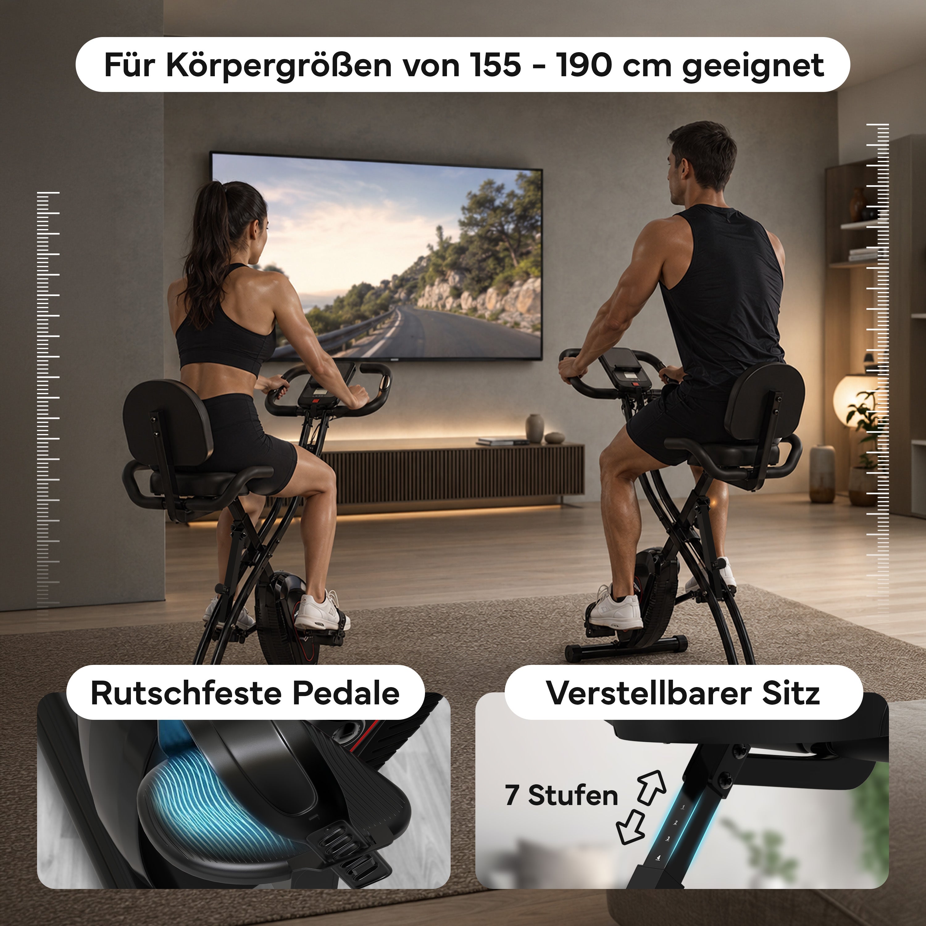 Fitnessbike X-Bike, Heimtrainer mit 8 Widerstandsstufen - - Sportgerät von NEOLYMP | Fitnessequipment und Sportartikel