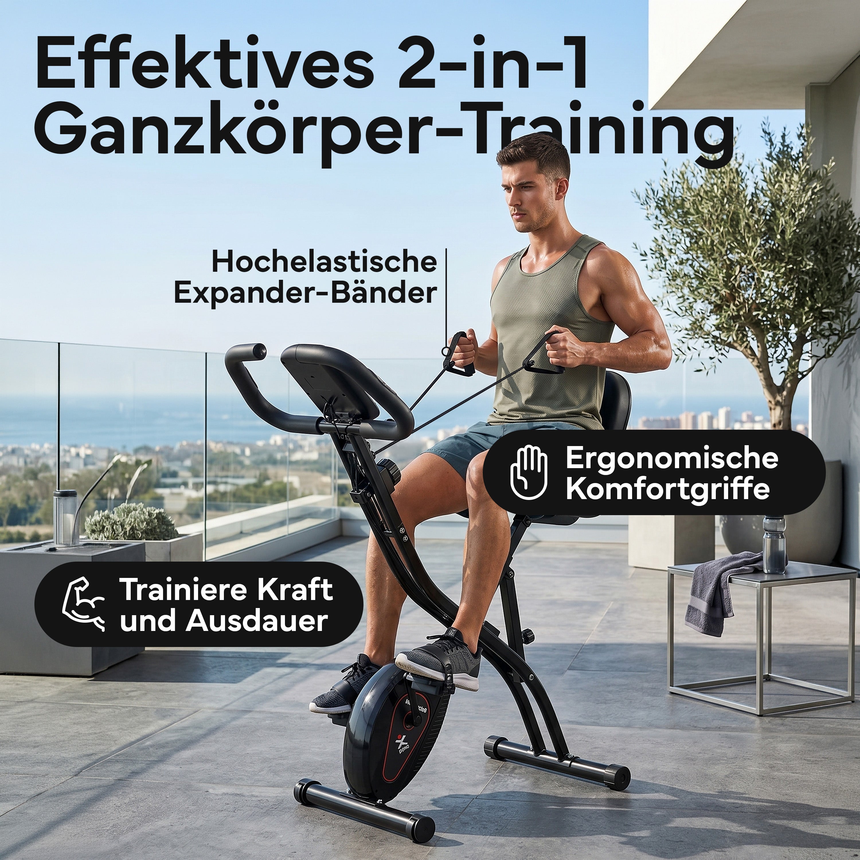 Fitnessbike X-Bike, Heimtrainer mit 8 Widerstandsstufen - - Sportgerät von NEOLYMP | Fitnessequipment und Sportartikel