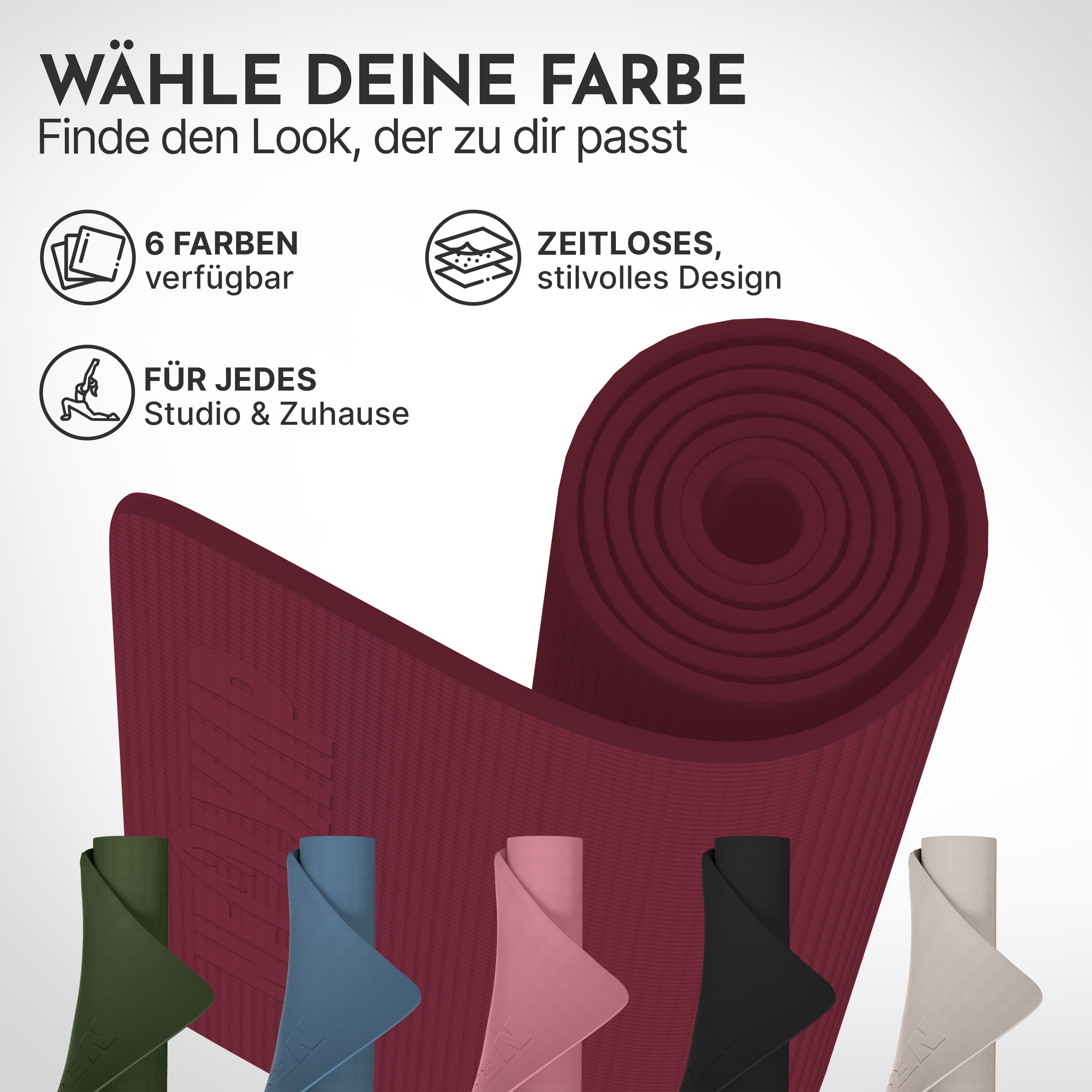 Premium Yogamatte – ideal für Yoga, Pilates & Gymnastik - Aubergine - Yogamatten von NEOLYMP | Fitnessequipment und Sportartikel