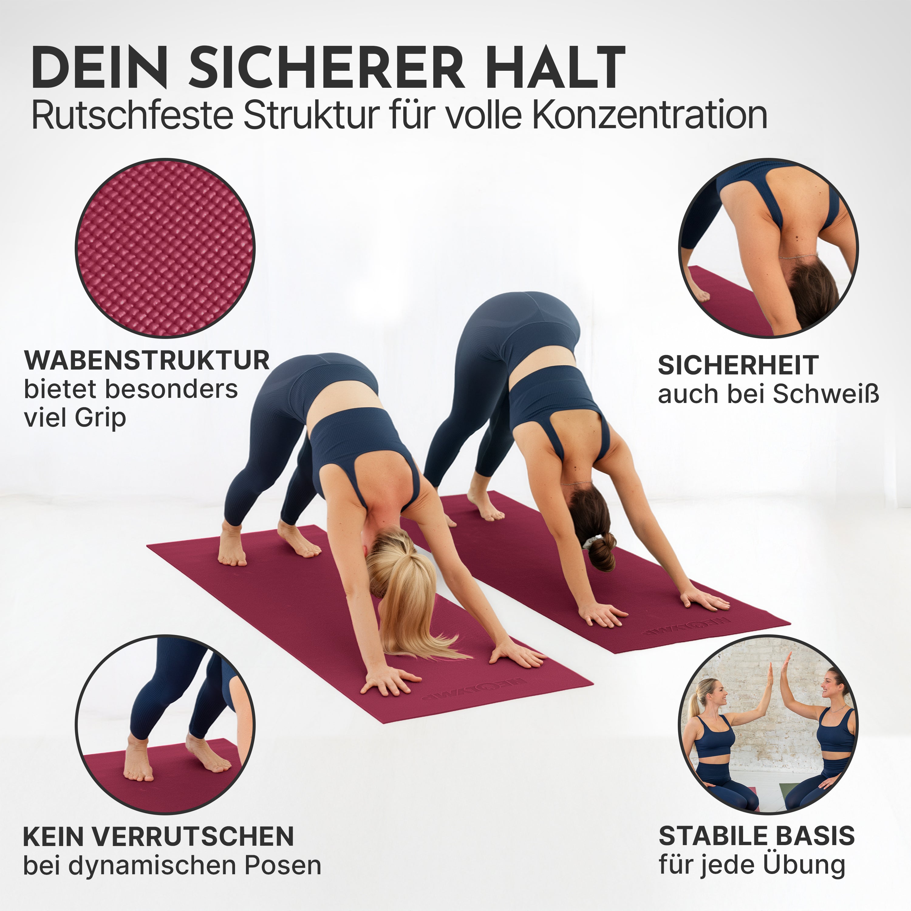 Premium Yogamatte – ideal für Yoga, Pilates & Gymnastik - Aubergine - Yogamatten von NEOLYMP | Fitnessequipment und Sportartikel