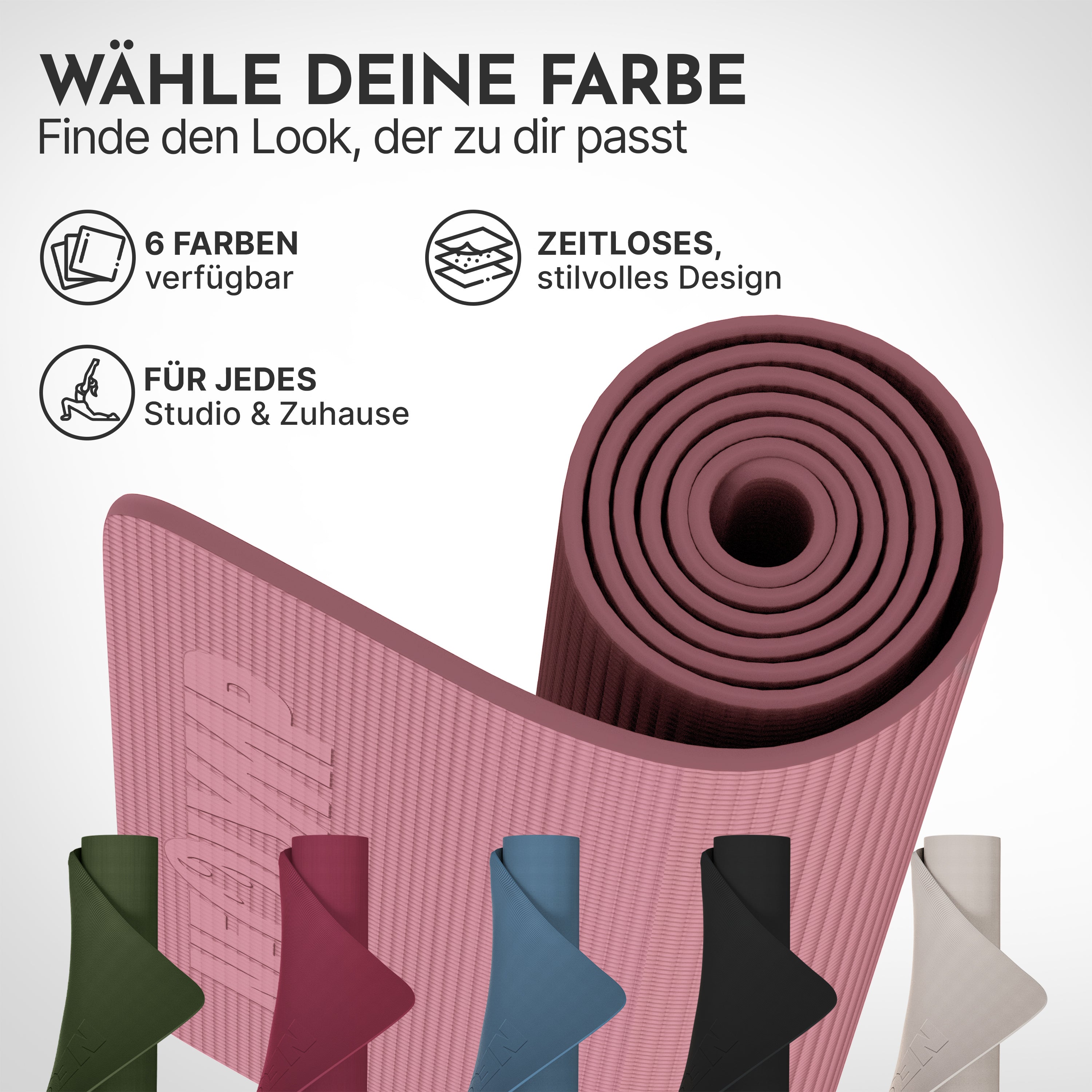 Premium Yogamatte – ideal für Yoga, Pilates & Gymnastik - Altrosa - Yogamatten von NEOLYMP | Fitnessequipment und Sportartikel