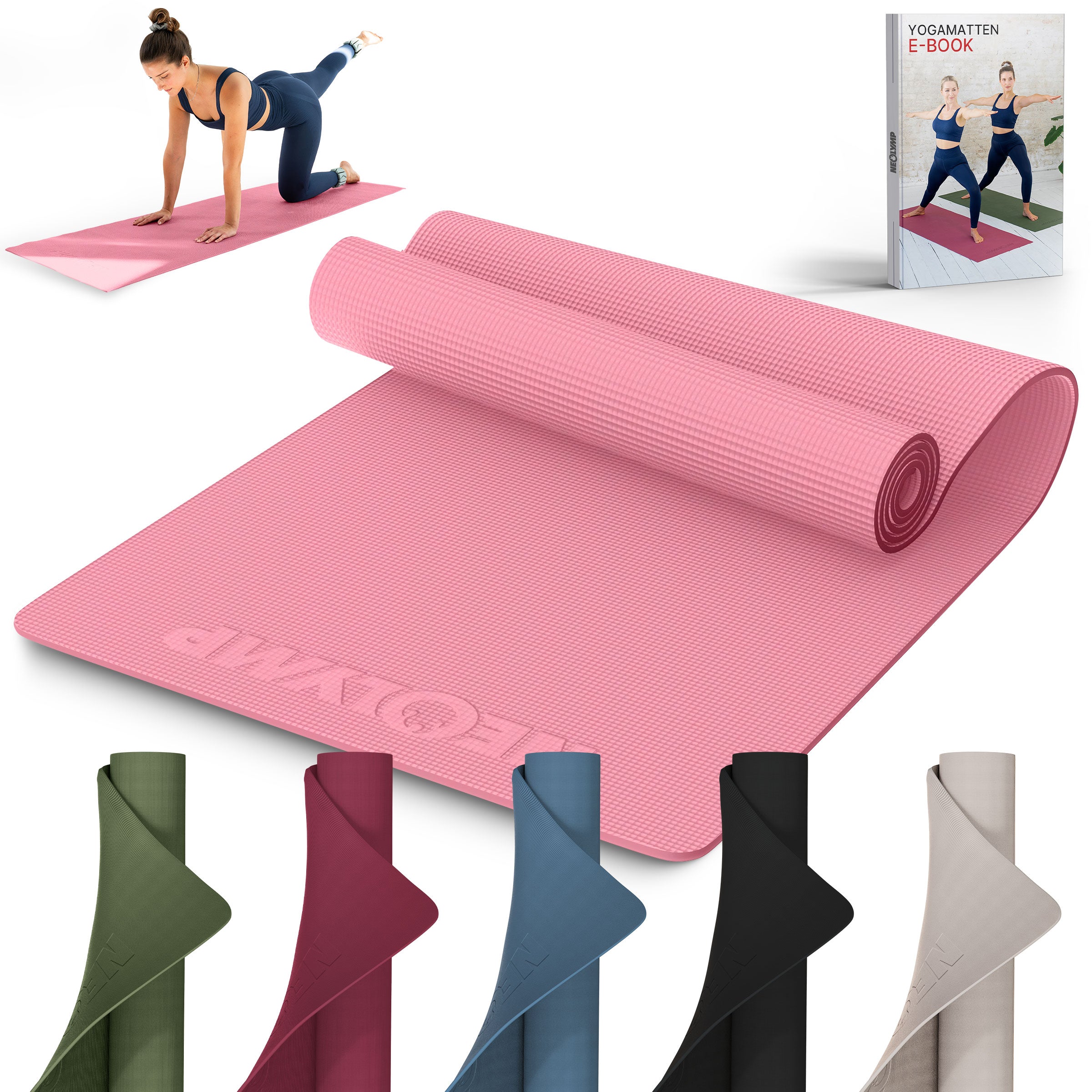Premium Yogamatte – ideal für Yoga, Pilates & Gymnastik - Altrosa - Yogamatten von NEOLYMP | Fitnessequipment und Sportartikel