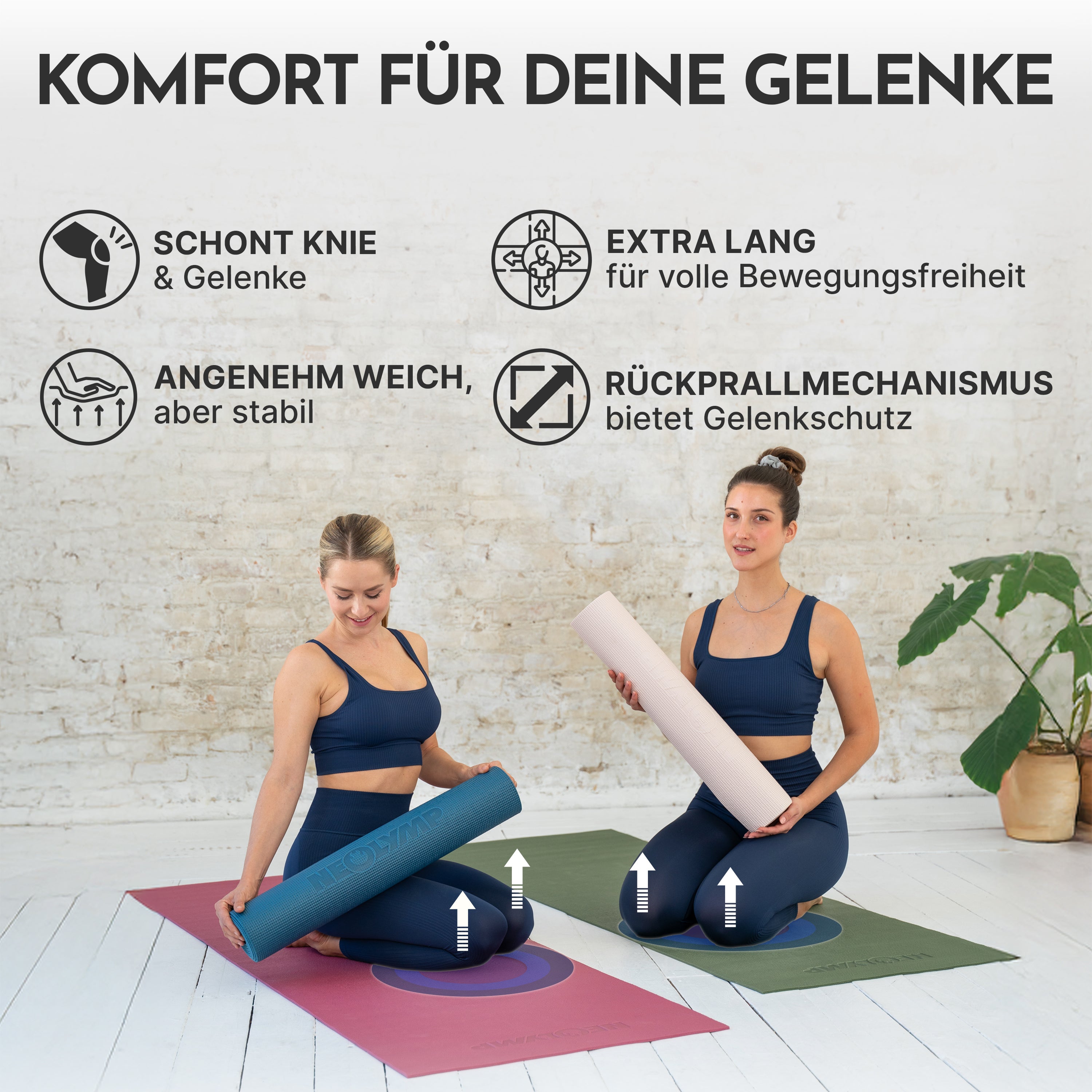 Premium Yogamatte – ideal für Yoga, Pilates & Gymnastik - Altrosa - Yogamatten von NEOLYMP | Fitnessequipment und Sportartikel