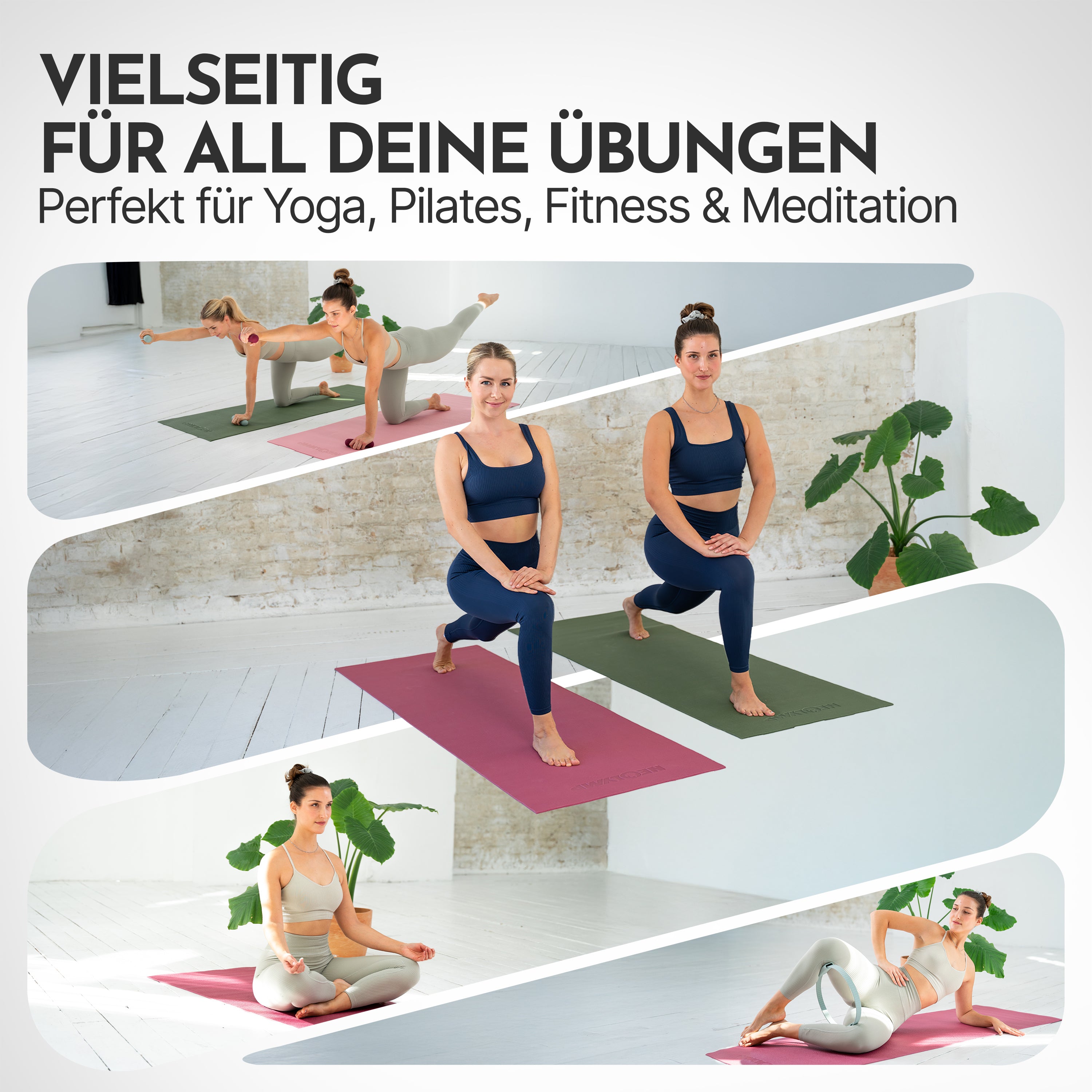 Premium Yogamatte – ideal für Yoga, Pilates & Gymnastik - Altrosa - Yogamatten von NEOLYMP | Fitnessequipment und Sportartikel