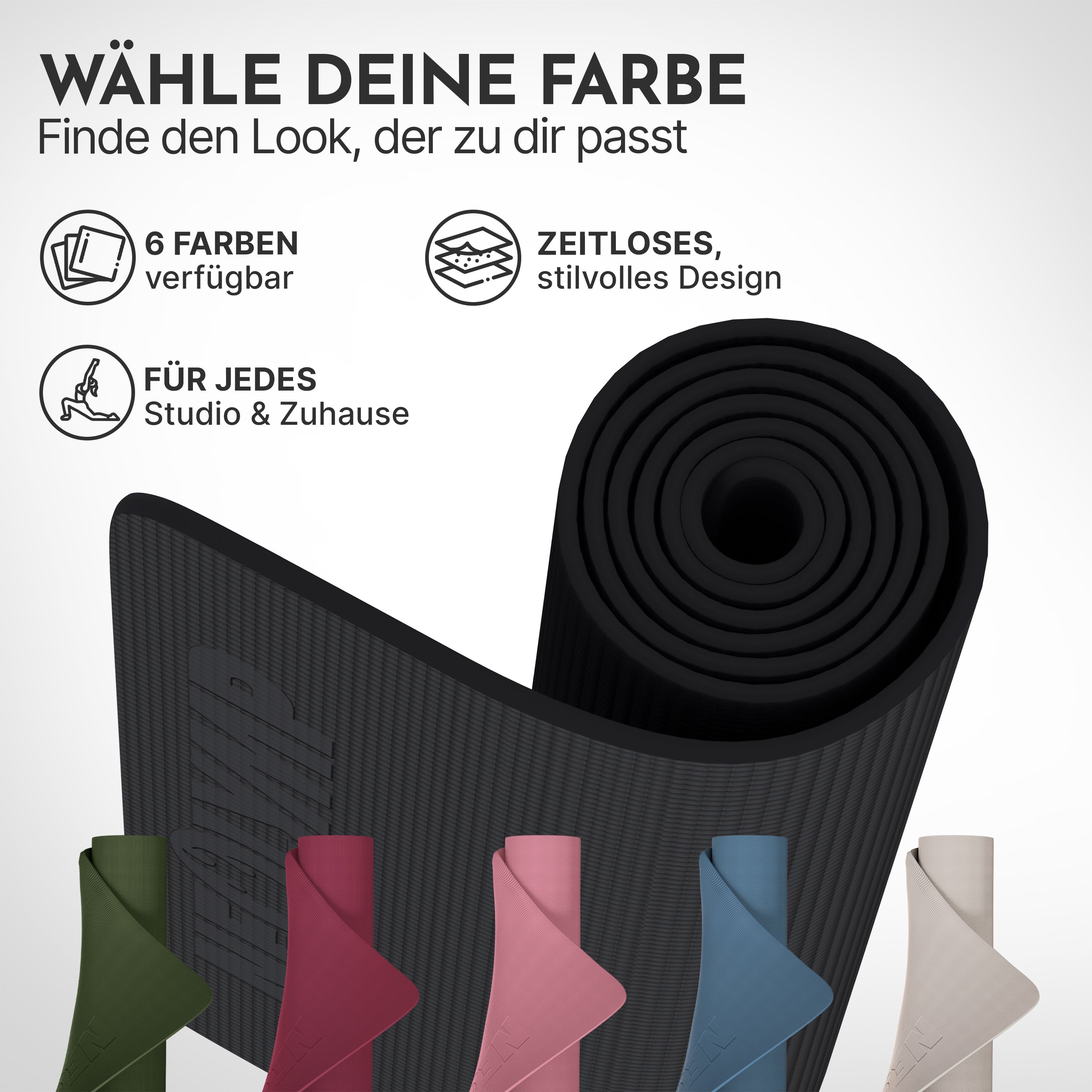 Premium Yogamatte – ideal für Yoga, Pilates & Gymnastik - Schwarz - Yogamatten von NEOLYMP | Fitnessequipment und Sportartikel
