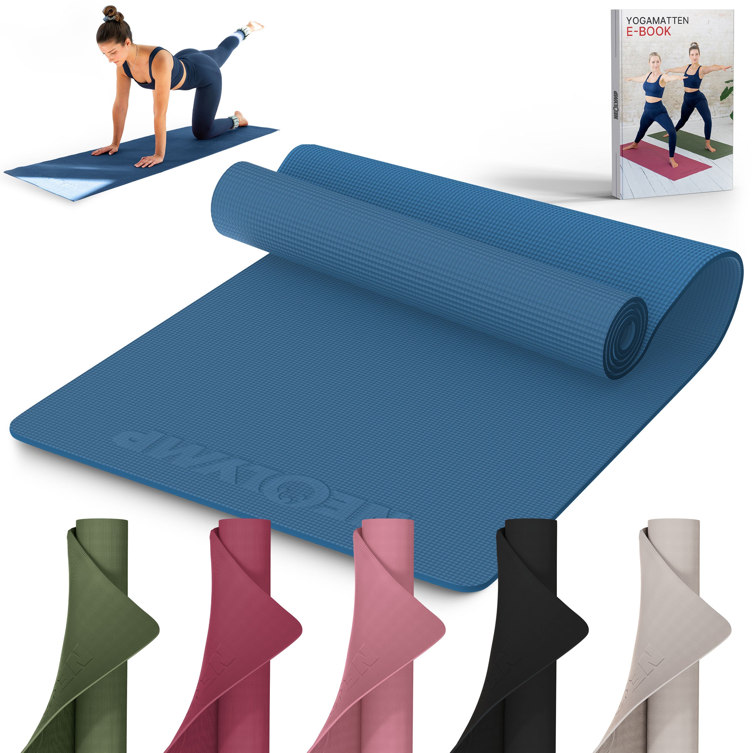 Premium Yogamatte – ideal für Yoga, Pilates & Gymnastik - Indigoblau - Yogamatten von NEOLYMP | Fitnessequipment und Sportartikel