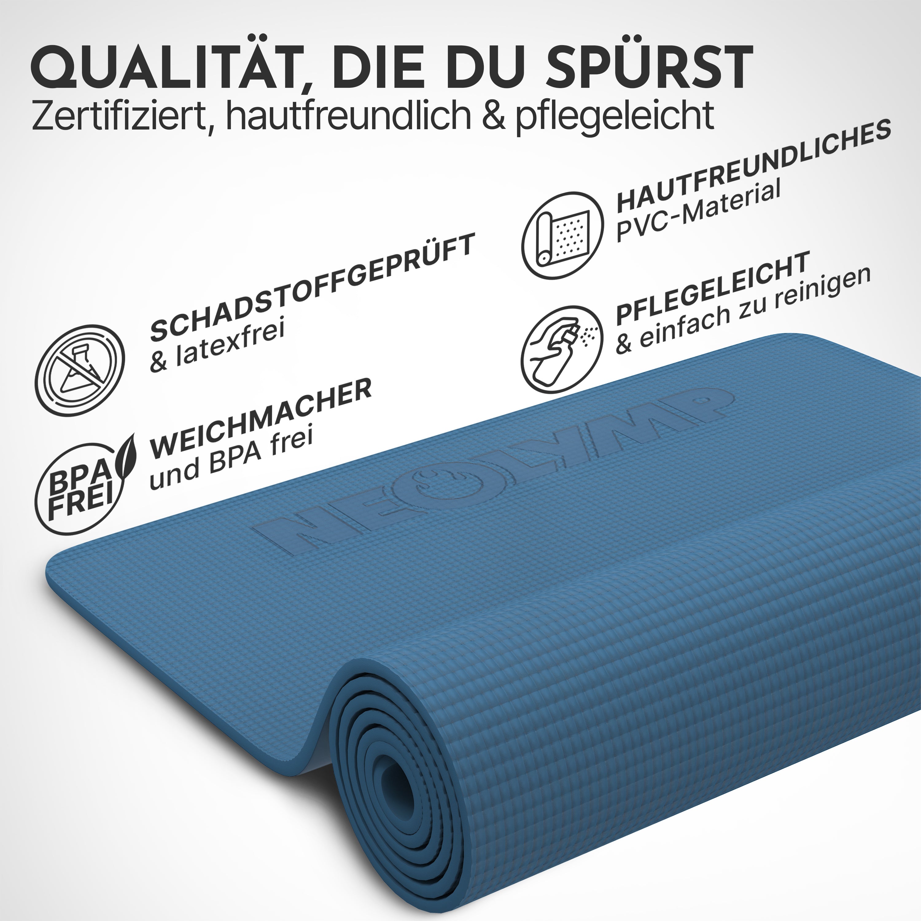 Premium Yogamatte – ideal für Yoga, Pilates & Gymnastik - Indigoblau - Yogamatten von NEOLYMP | Fitnessequipment und Sportartikel