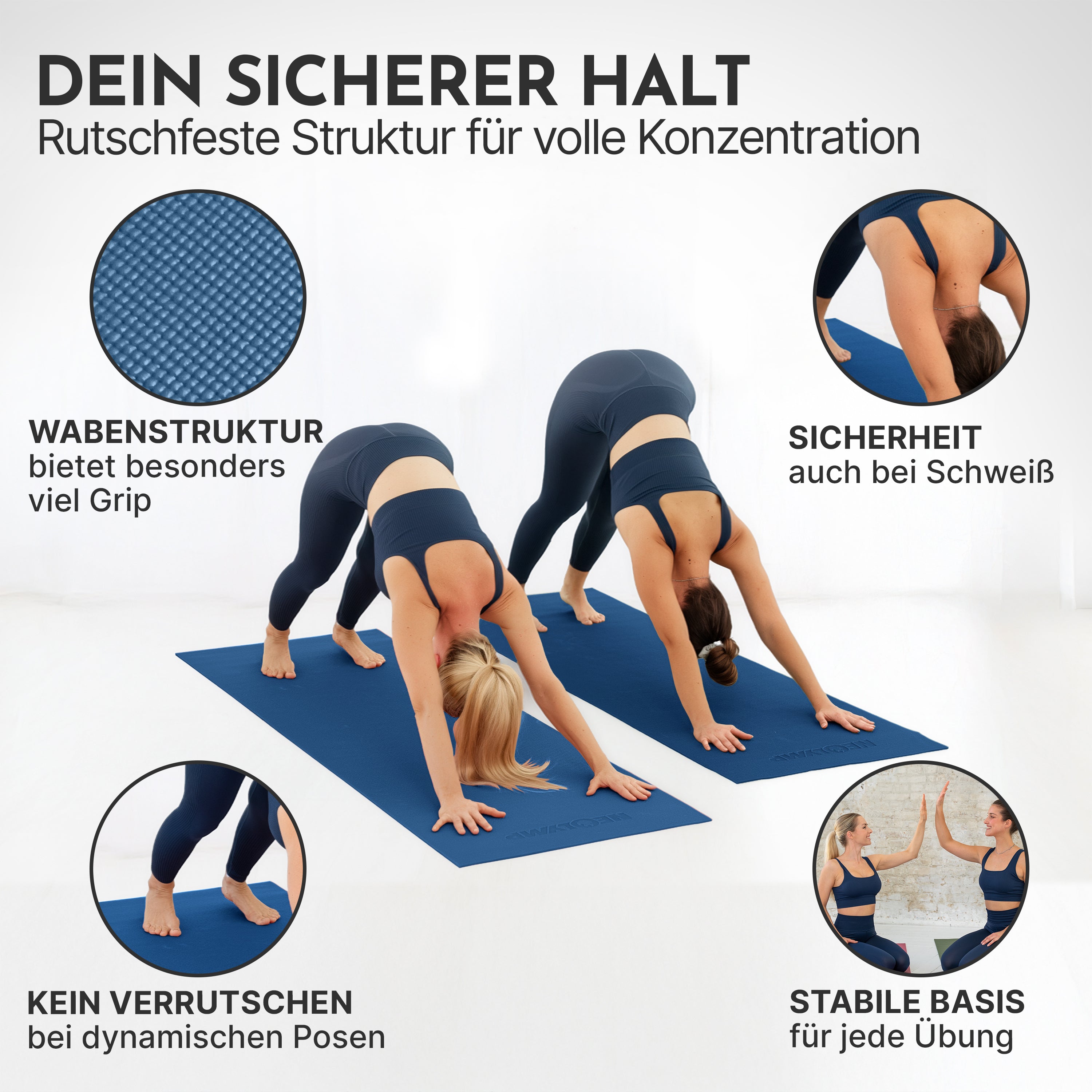 Premium Yogamatte – ideal für Yoga, Pilates & Gymnastik - Indigoblau - Yogamatten von NEOLYMP | Fitnessequipment und Sportartikel