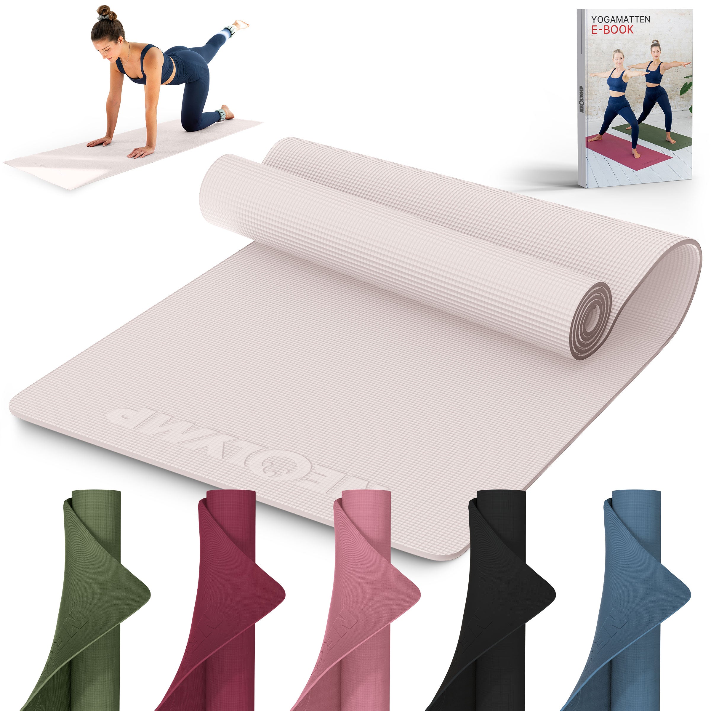 Premium Yogamatte – ideal für Yoga, Pilates & Gymnastik - Taupe - Yogamatten von NEOLYMP | Fitnessequipment und Sportartikel