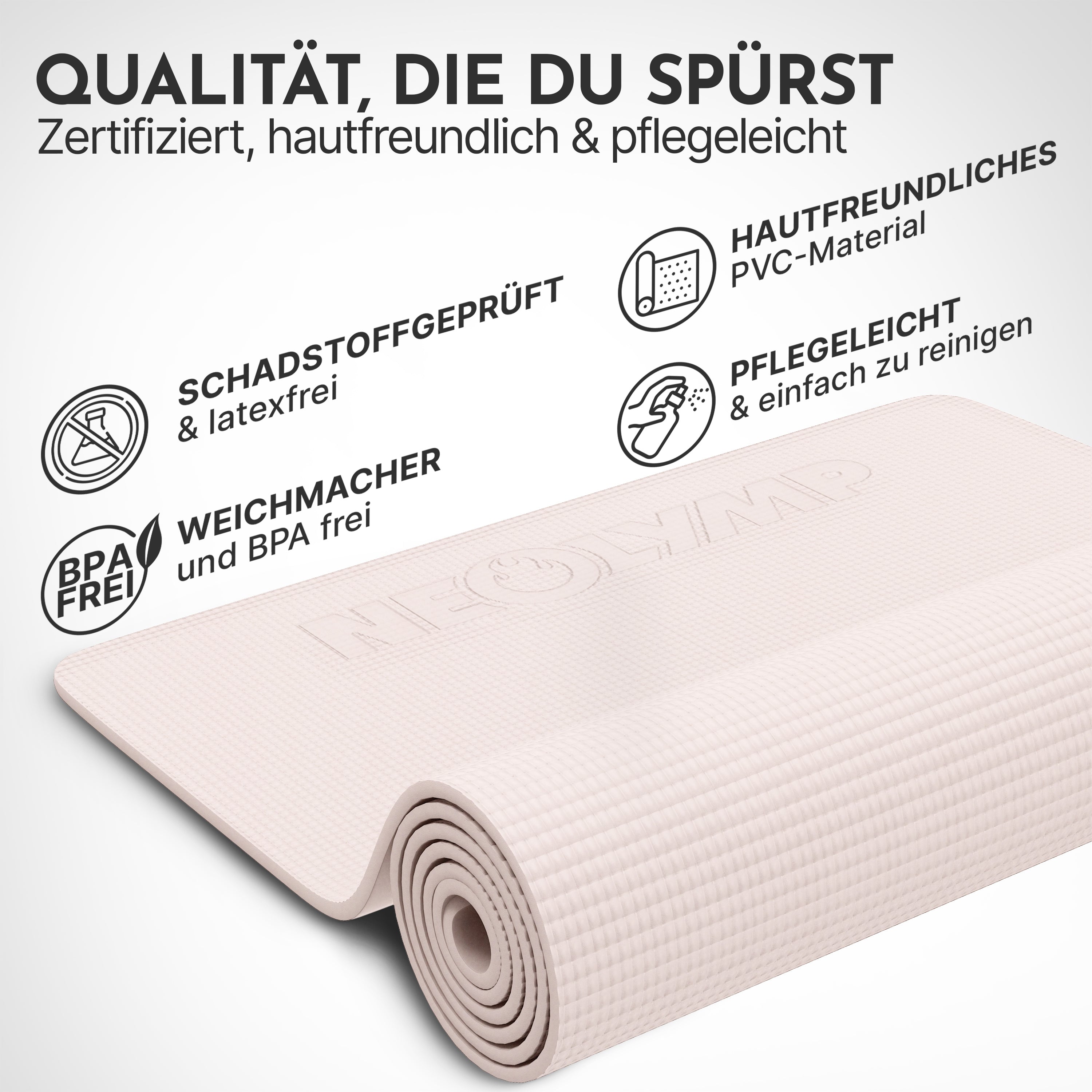 Premium Yogamatte – ideal für Yoga, Pilates & Gymnastik - Taupe - Yogamatten von NEOLYMP | Fitnessequipment und Sportartikel