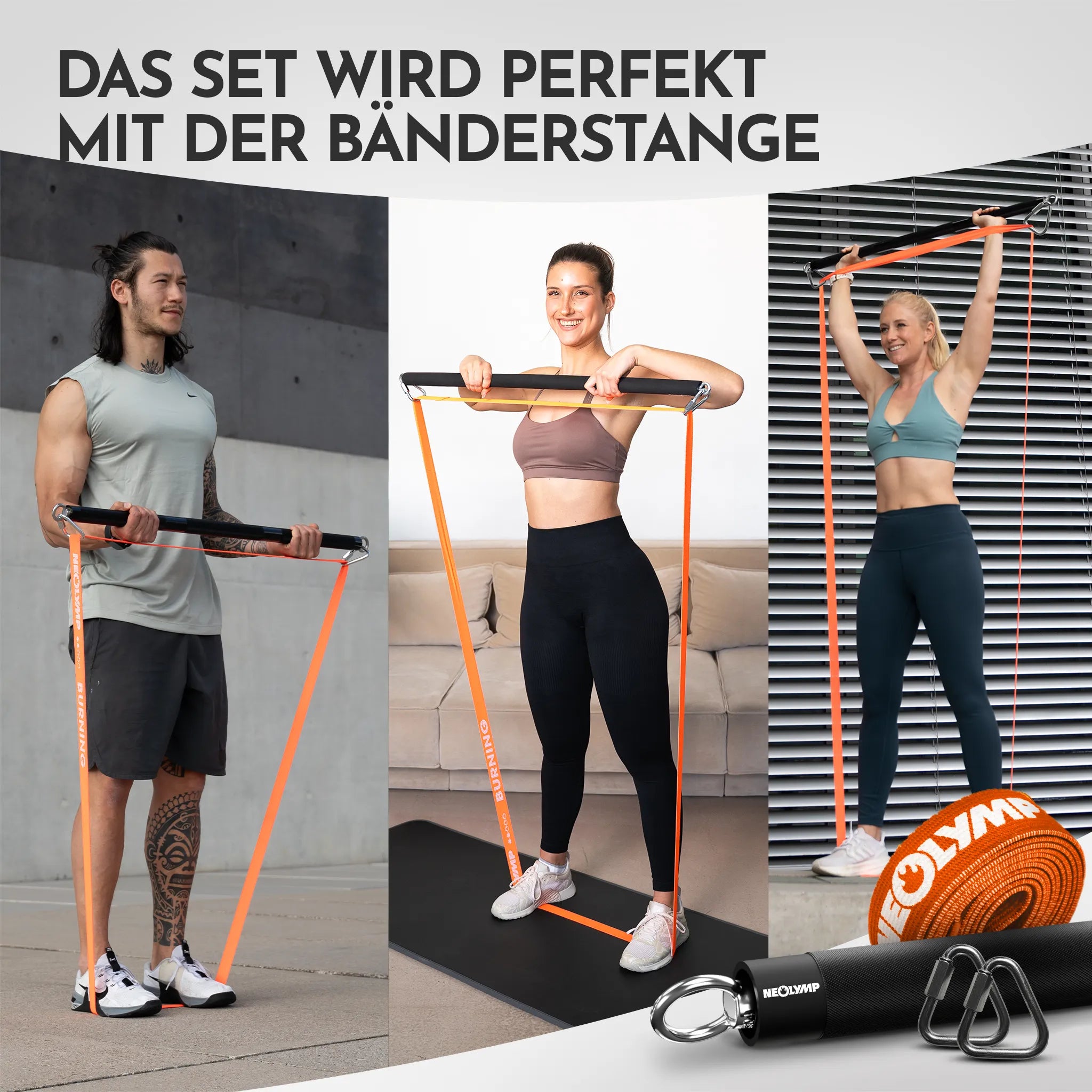Fitnessbänder Allroundset – Widerstandsbänder inkl. Komplett-Zubehör - - Fitnessbänder von NEOLYMP | Fitnessequipment und Sportartikel