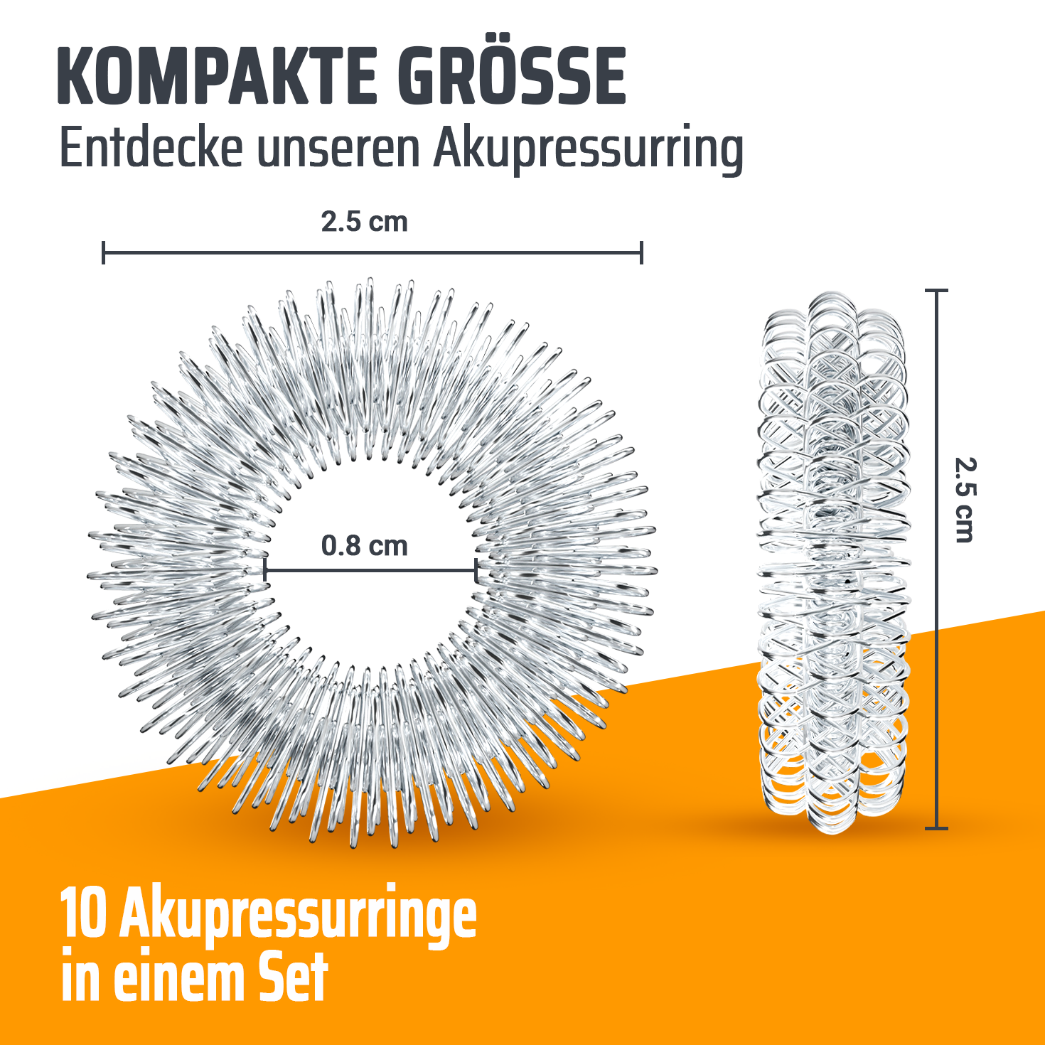 Akupressurringe 10er Set (silber) - Akupressurringe 10er Set (silber) - Recovery & Akupressur von NEOLYMP | Fitnessequipment und Sportartikel