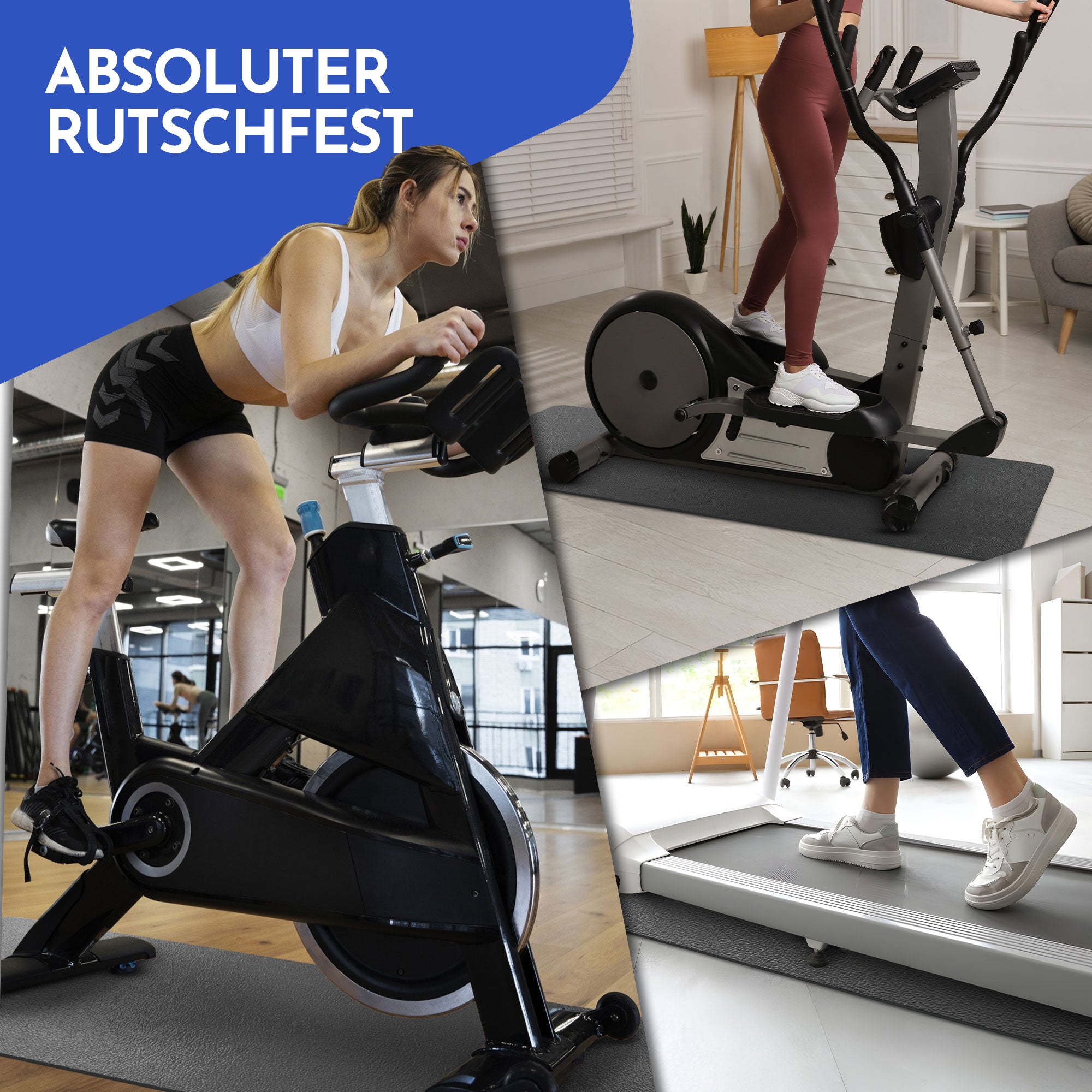 Bodenschutzmatte für Fitnessgeräte und Laufband - L: 200 x 90 cm 8mm - Bodenschutz von NEOLYMP | Fitnessequipment und Sportartikel
