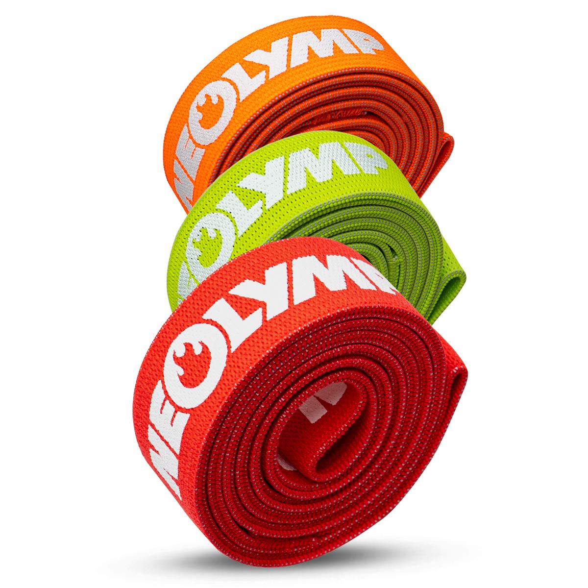 Fitnessbänder lang aus Stoff - 3er Set Neon Edition - Fitnessbänder von NEOLYMP | Fitnessequipment und Sportartikel