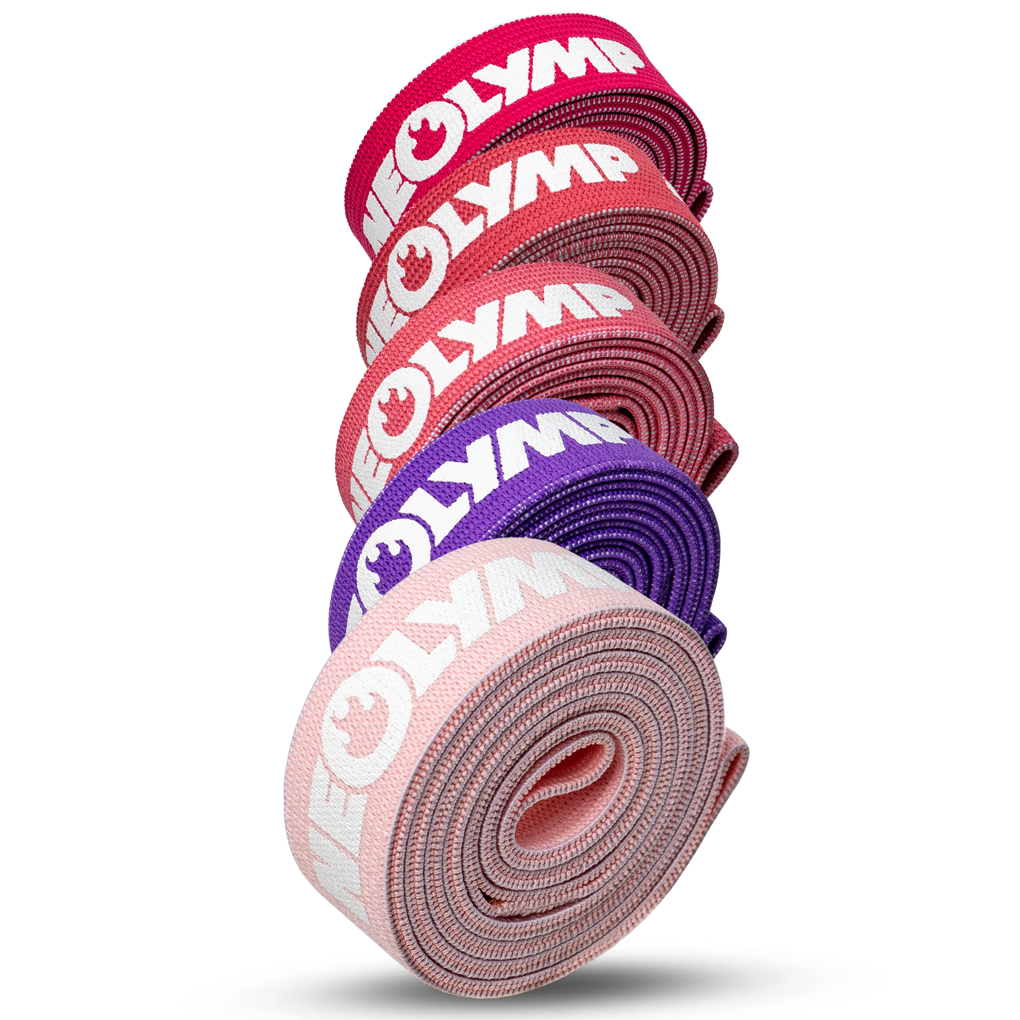 Fitnessbänder lang aus Stoff – 5er Set Pink Edition (B‑Ware) - - Outlet von NEOLYMP | Fitnessequipment und Sportartikel