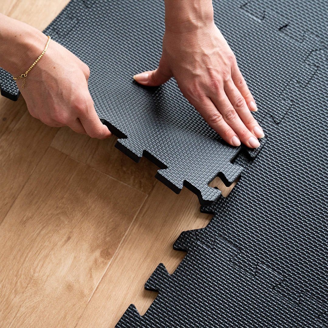 Puzzlematten aus Schaumstoff (Sportsboden, Fitnessunterlage) (Schwarz) - - Bodenschutz von NEOLYMP | Fitnessequipment und Sportartikel