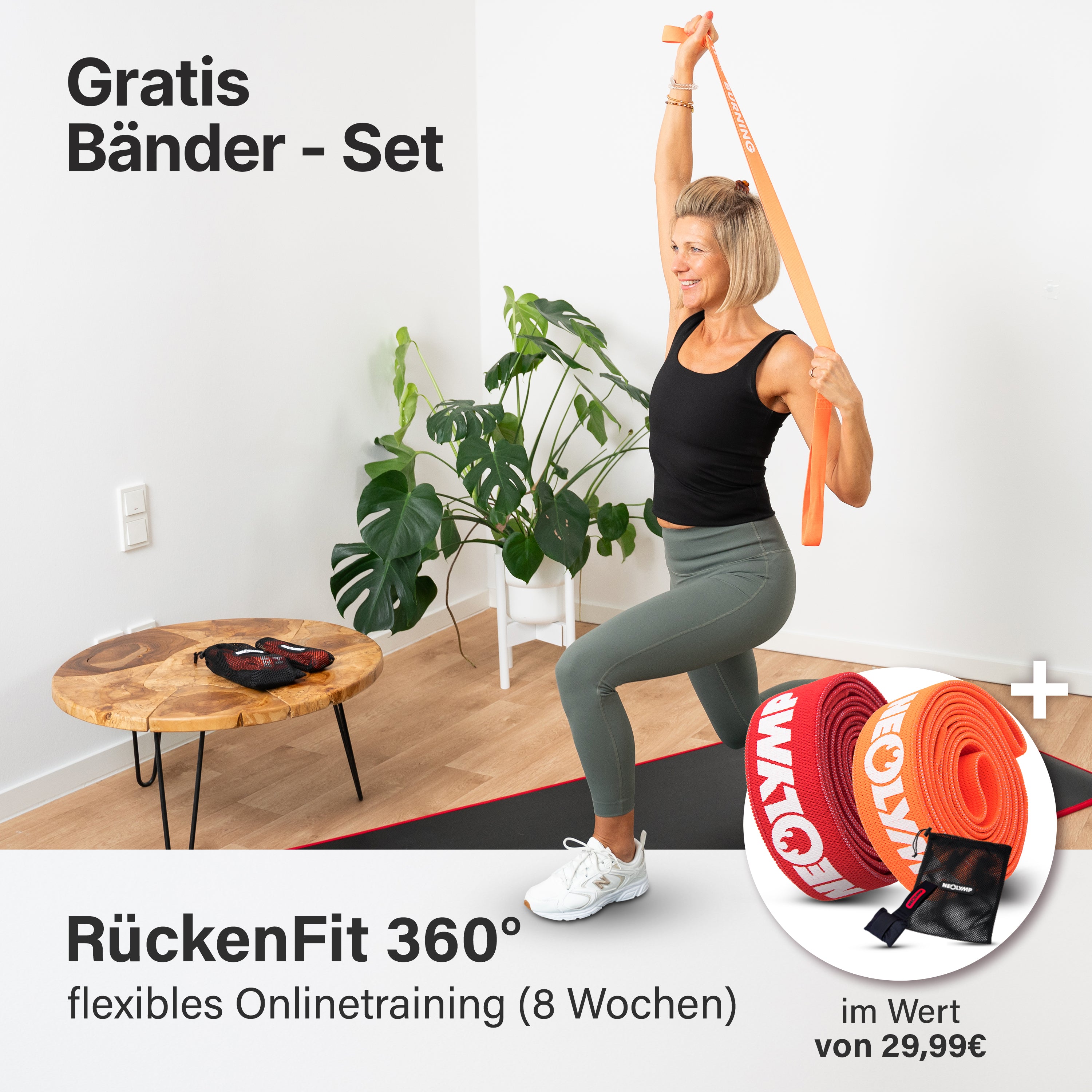 Online-Präventionskurs für den Rücken - mit gratis Fitnessbänder-Set - - Online-Kurs von NEOLYMP | Fitnessequipment und Sportartikel