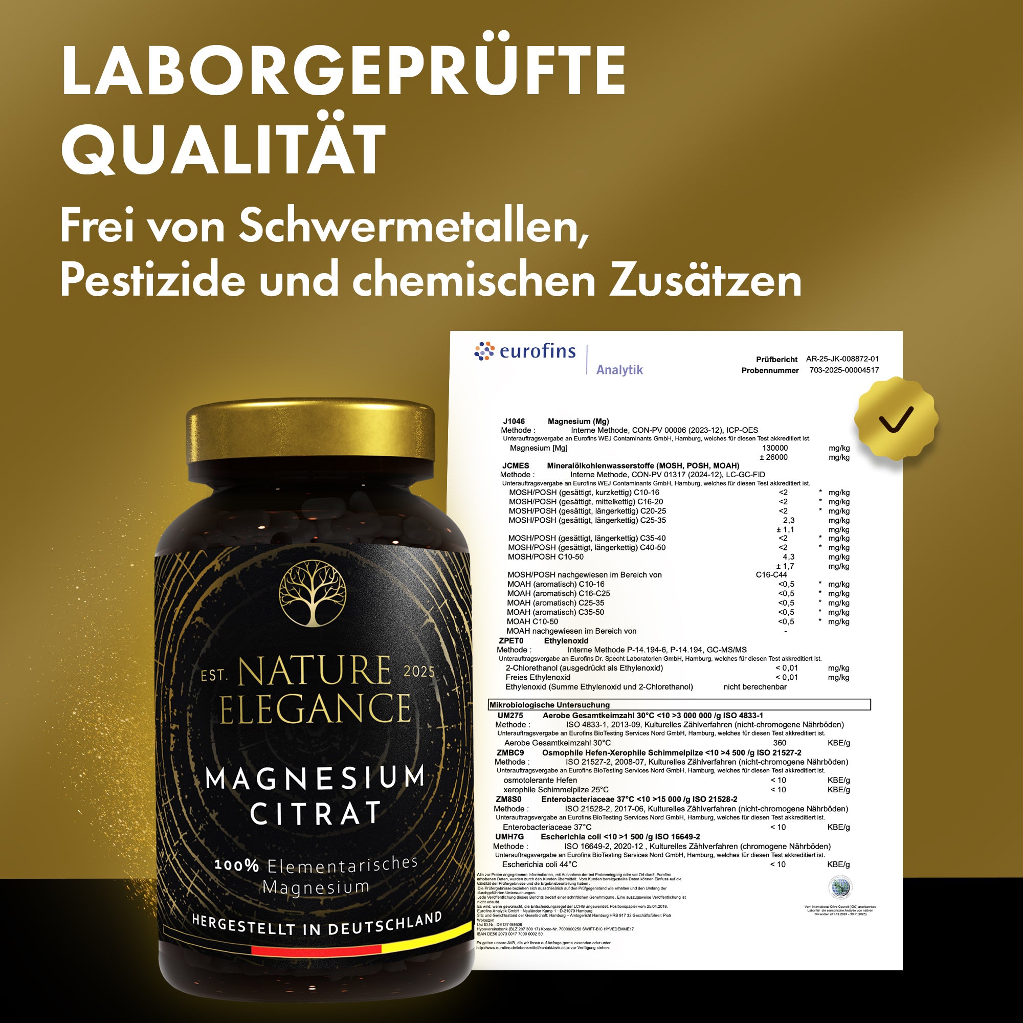 Nature Elegance - Magnesiumcitrat - vegane Kapseln 360mg pro Dosis (2er Pack (360 Stück)) - - Nahrungsergänzungsmittel von NEOLYMP | Fitnessequipment und Sportartikel