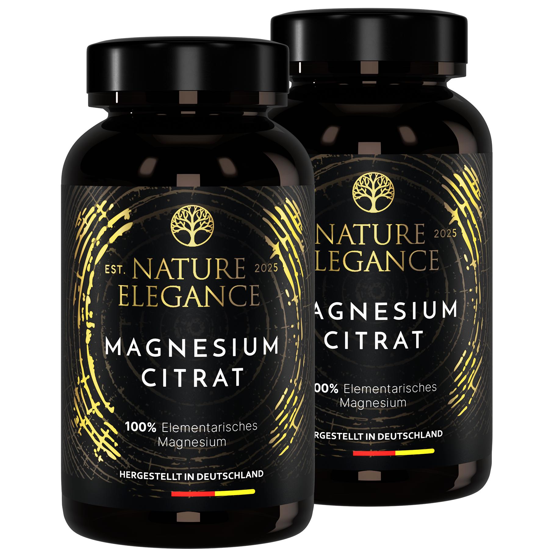 Nature Elegance - Magnesiumcitrat - vegane Kapseln 360mg pro Dosis (2er Pack (360 Stück)) - 2er Pack (360 Stück) - Nahrungsergänzungsmittel von NEOLYMP | Fitnessequipment und Sportartikel