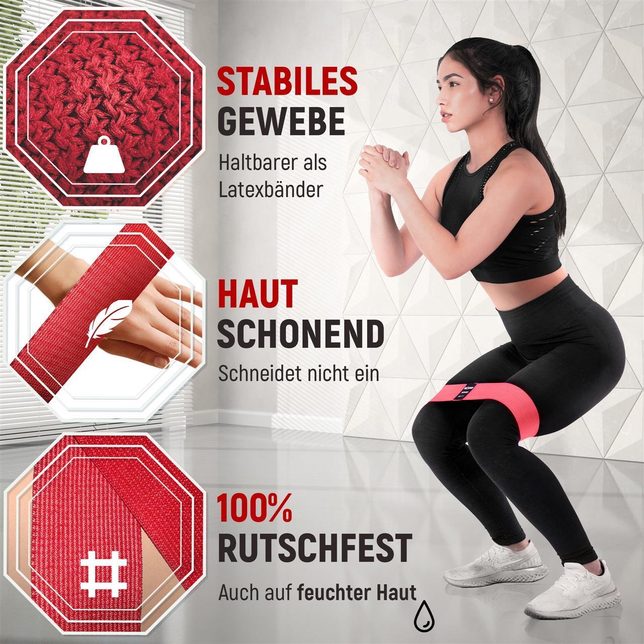 Fitnessbänder kurz aus Stoff - Minibänder - - Fitnessbänder von NEOLYMP | Fitnessequipment und Sportartikel
