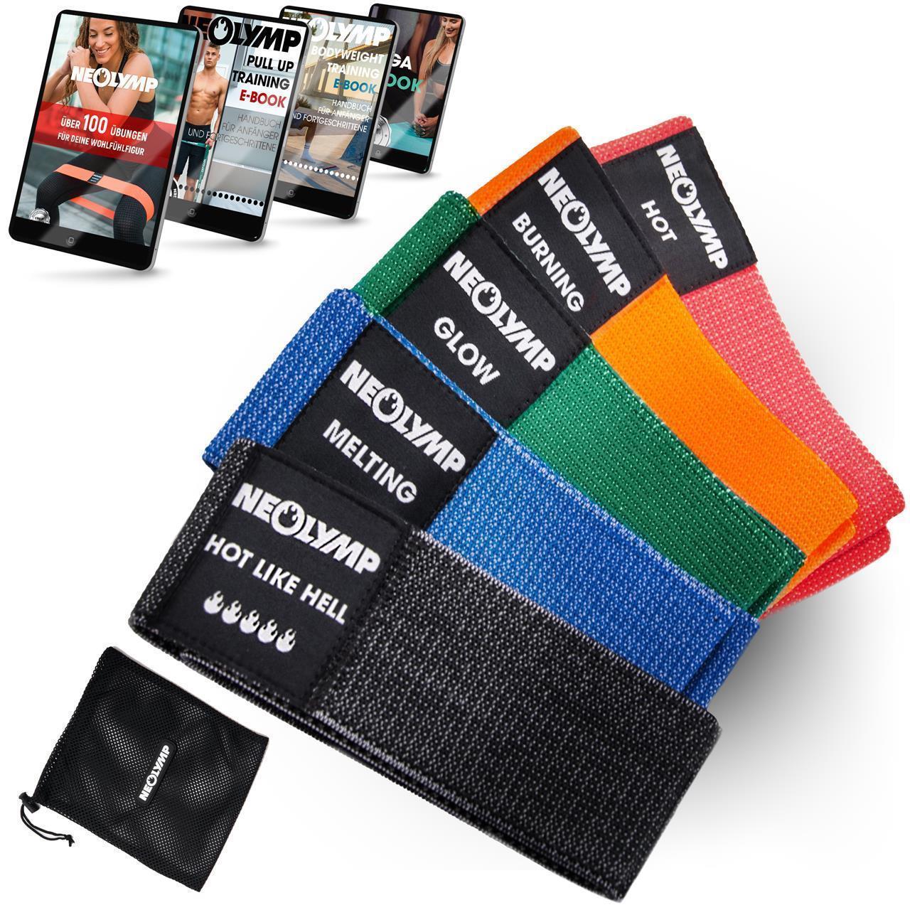 Fitnessbänder kurz aus Stoff – 5er Set (B‑Ware) - - Outlet von NEOLYMP | Fitnessequipment und Sportartikel