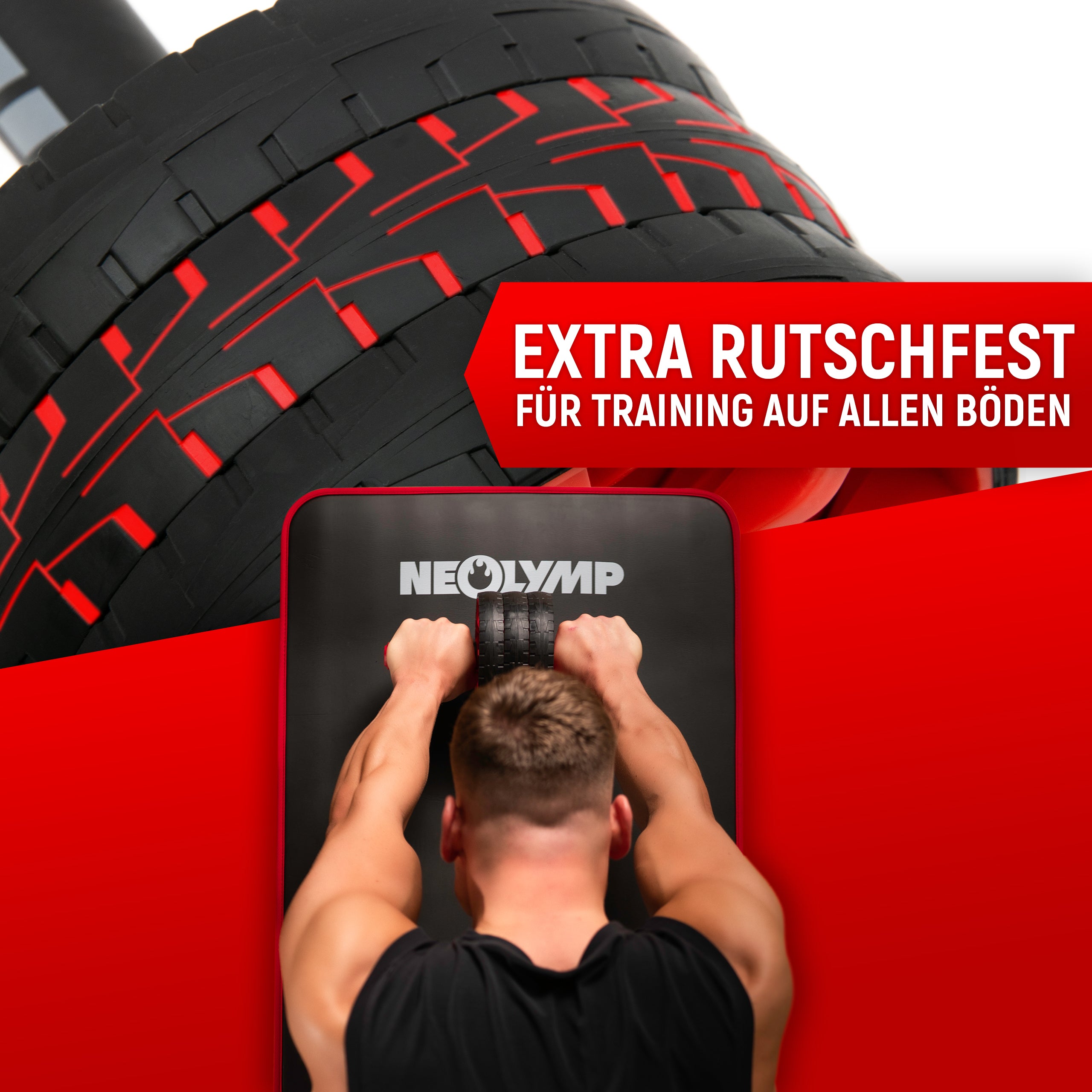 Bauchroller mit Knieauflage und 3 Trainingsstufen | B-Ware - - Outlet von NEOLYMP